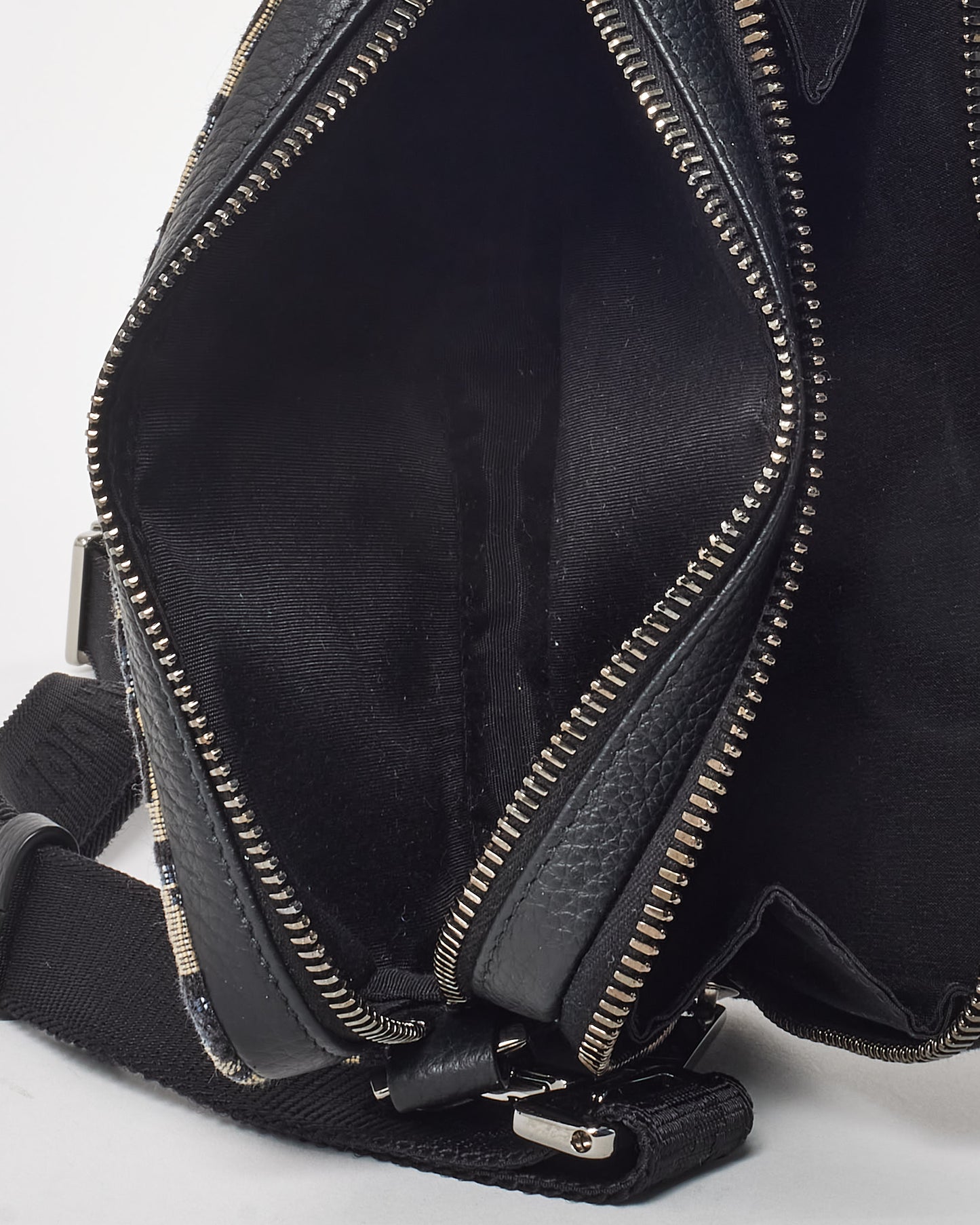 Dior Navy Oblique Jacquard Canvas Zipped Pouch with Strap Crossbody Bag