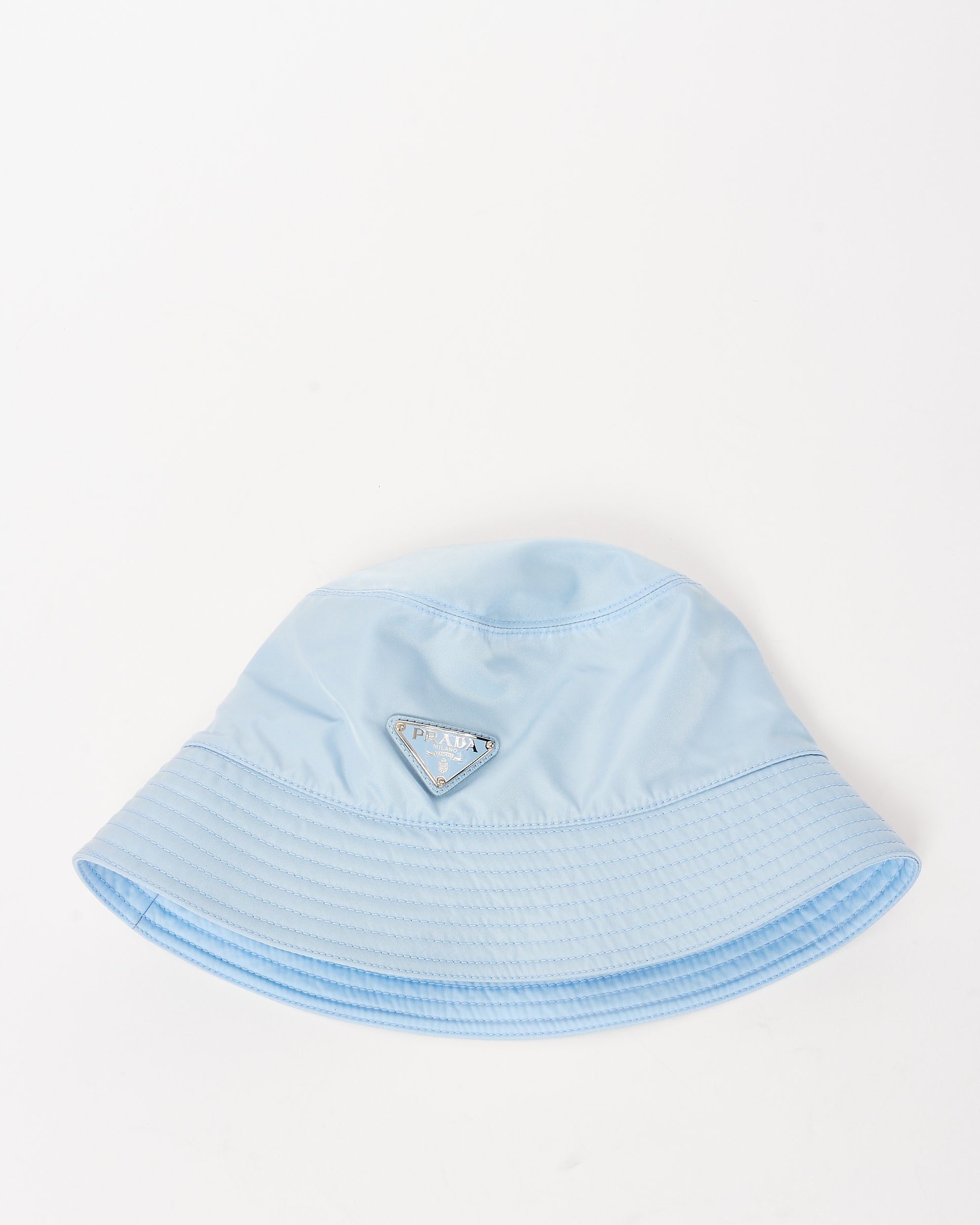 Buy Prada Blue Re-Nylon Logo Bucket Hat - M - Authenticated