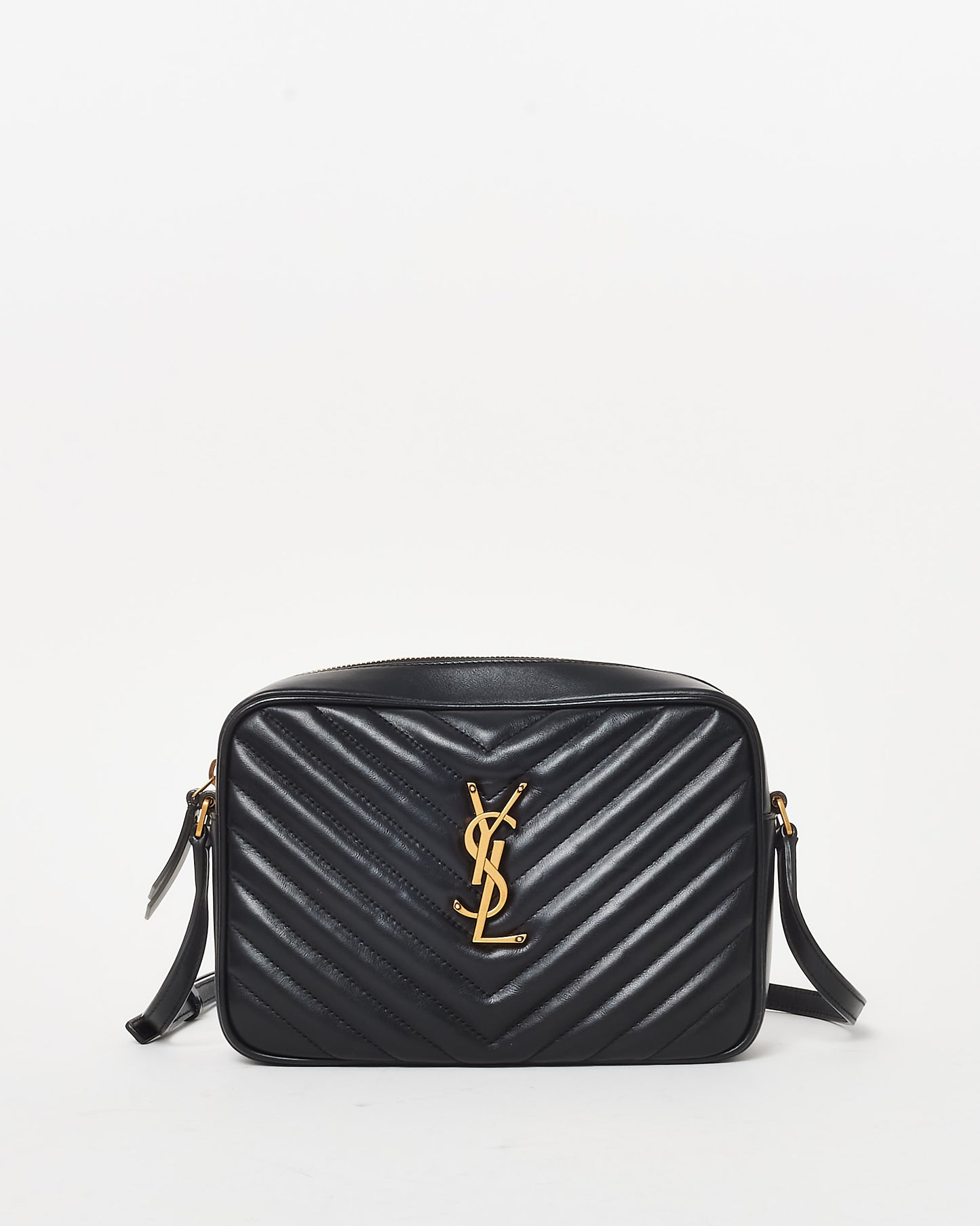 Saint Laurent Black Matelassé Leather GHW Lou Camera Bag