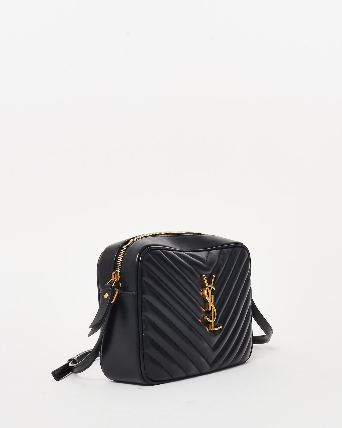 Saint Laurent Black Matelassé Leather GHW Lou Camera Bag