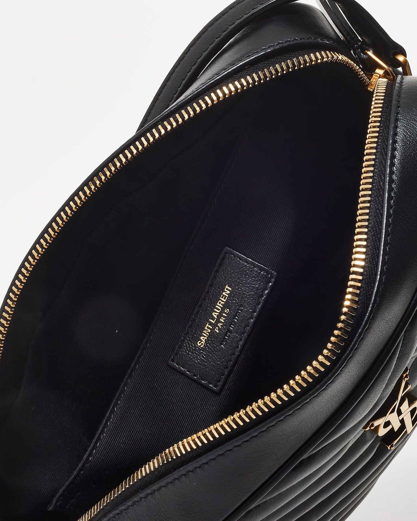 Saint Laurent Black Matelassé Leather GHW Lou Camera Bag