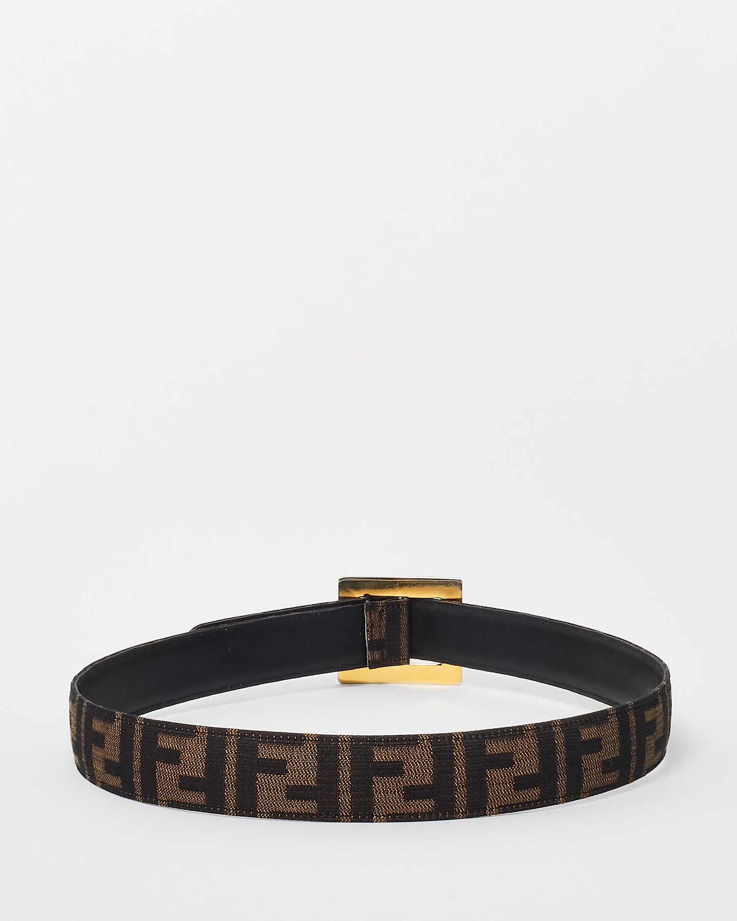Fendi Vintage Monogram Canvas Zucca Print Belt - 34" L