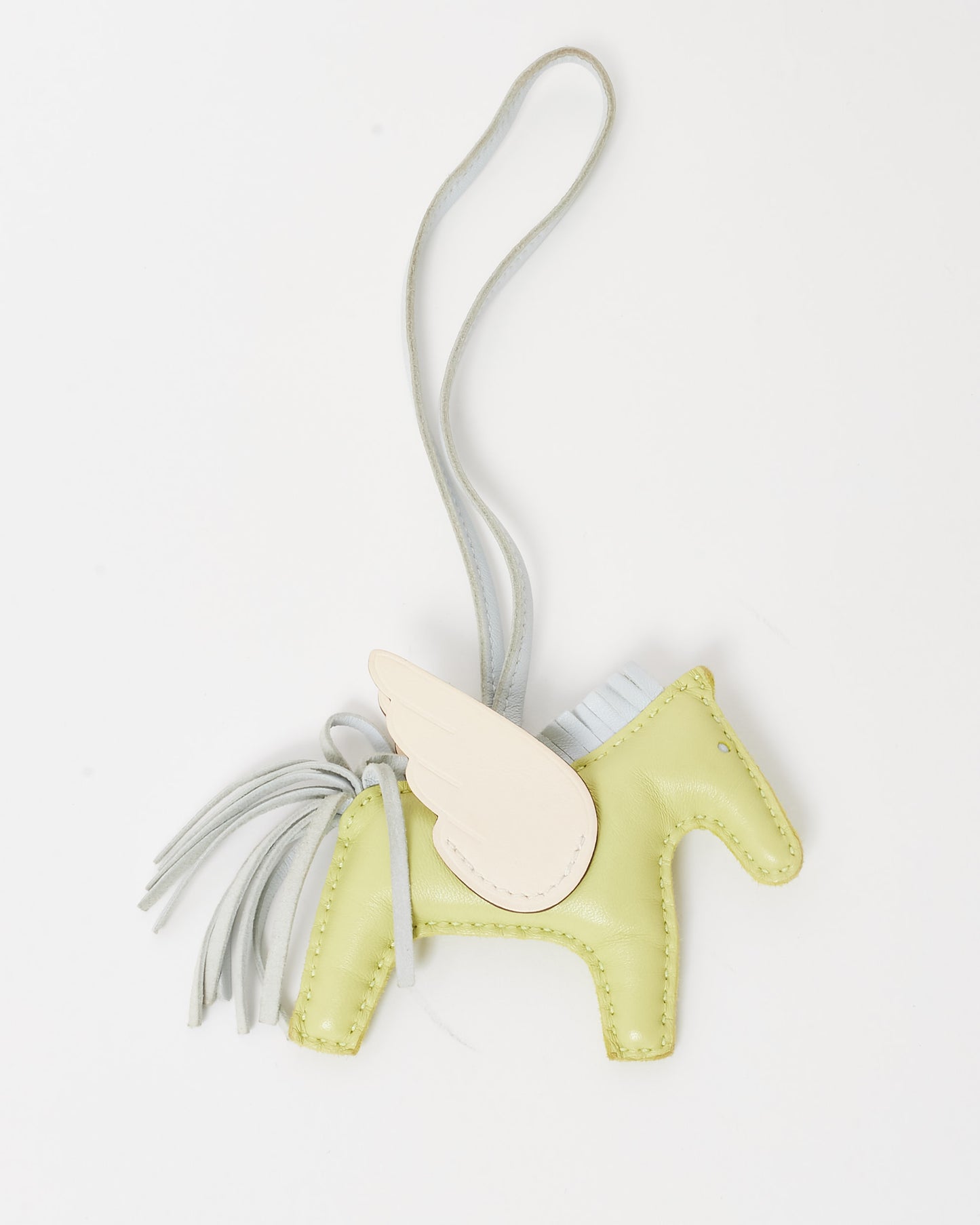 Hermès Green/ Baby Blue & White Leather Rodeo Pegasus Charm