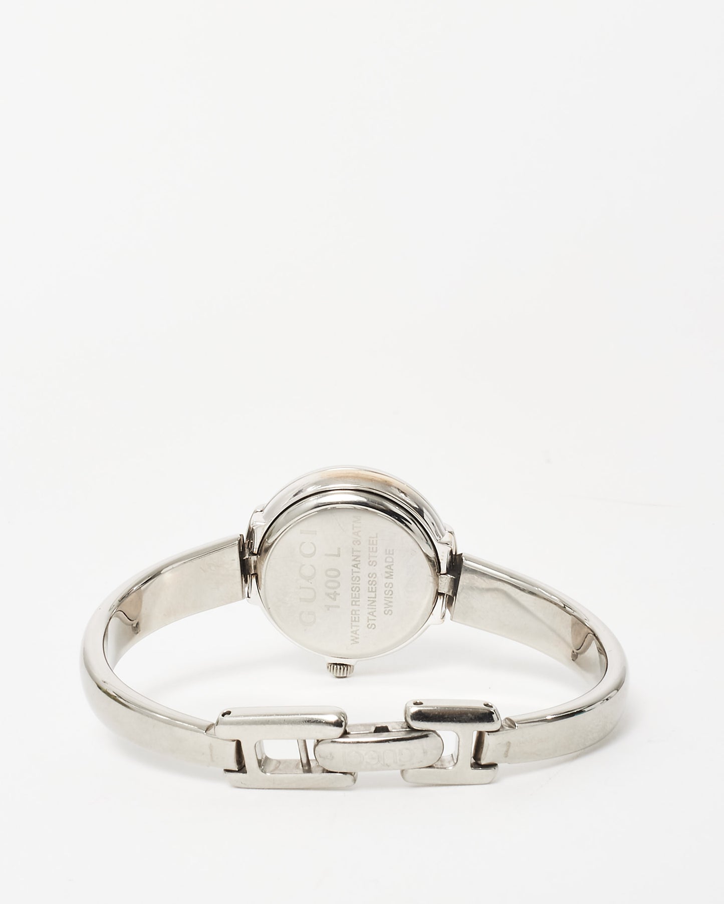 Gucci Vintage Silver Bangle & Black Dial Watch - S