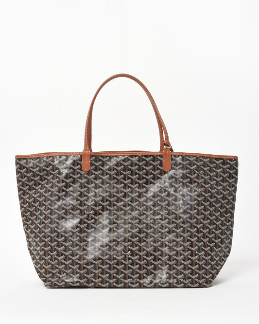 Goyard Black & Tan Monogram Canvas Saint Louis GM Tote W Pouch