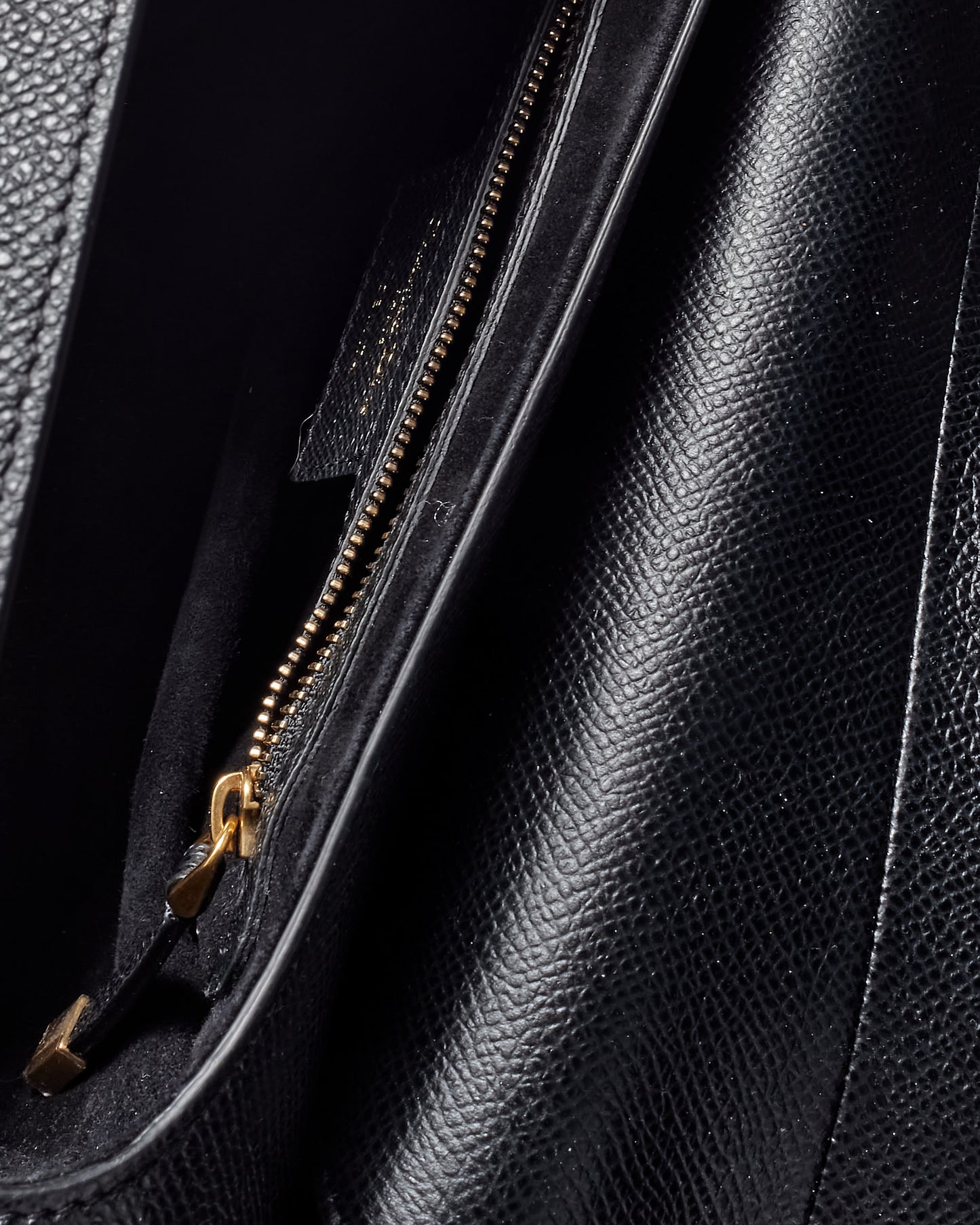 Dior Black Grained Leather Saddle Bag W/ Black & White Embroidered Guitar Strap