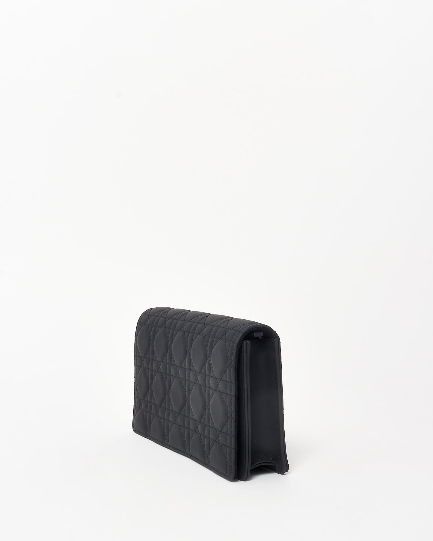 Dior So Black Ultra Matte Leather Cannage Wallet On Chain W/Out Charms