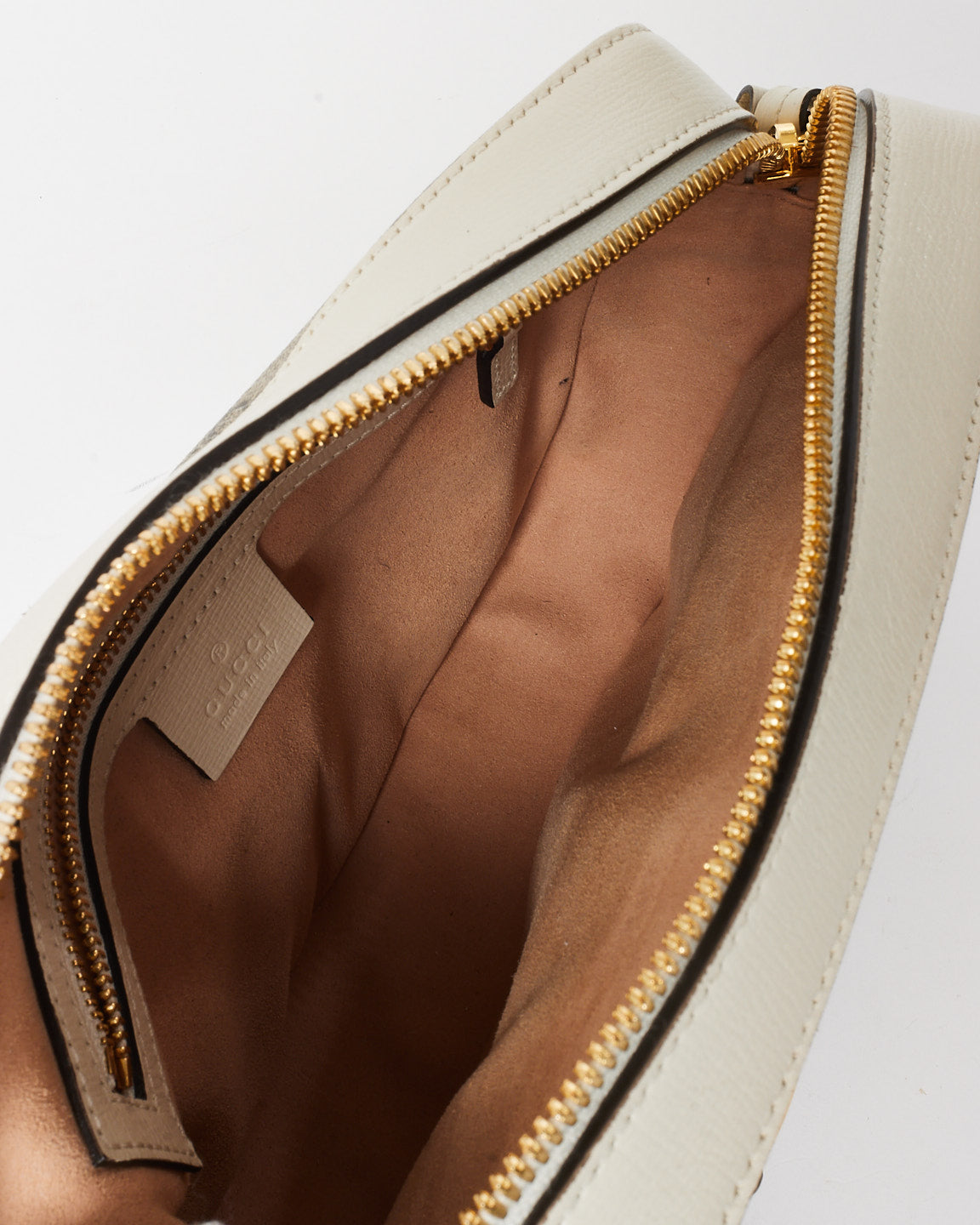 Gucci Monogram Coated Canvas & Cream Leather 1955 Horsebit Crossbody Camera Bag