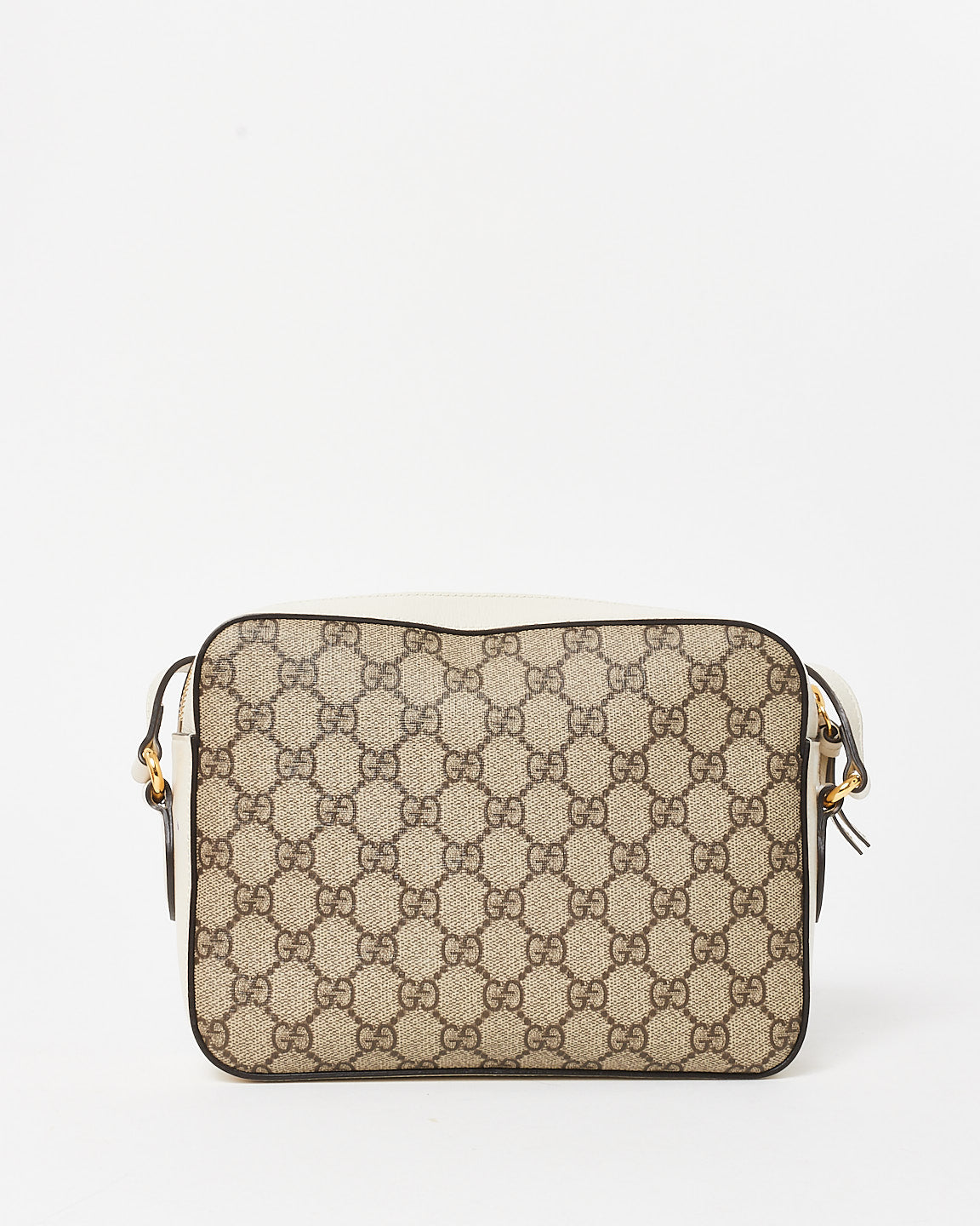 Gucci Monogram Coated Canvas & Cream Leather 1955 Horsebit Crossbody Camera Bag