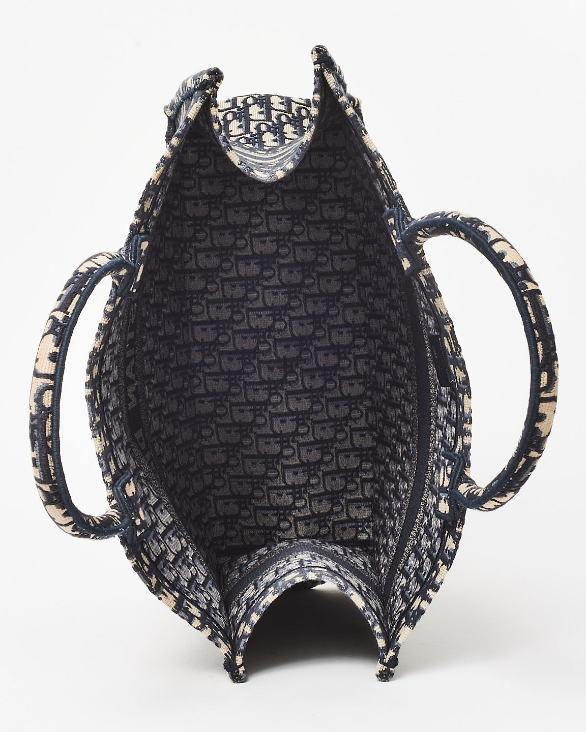 Dior Blue & Cream Oblique Canvas Medium Book Tote