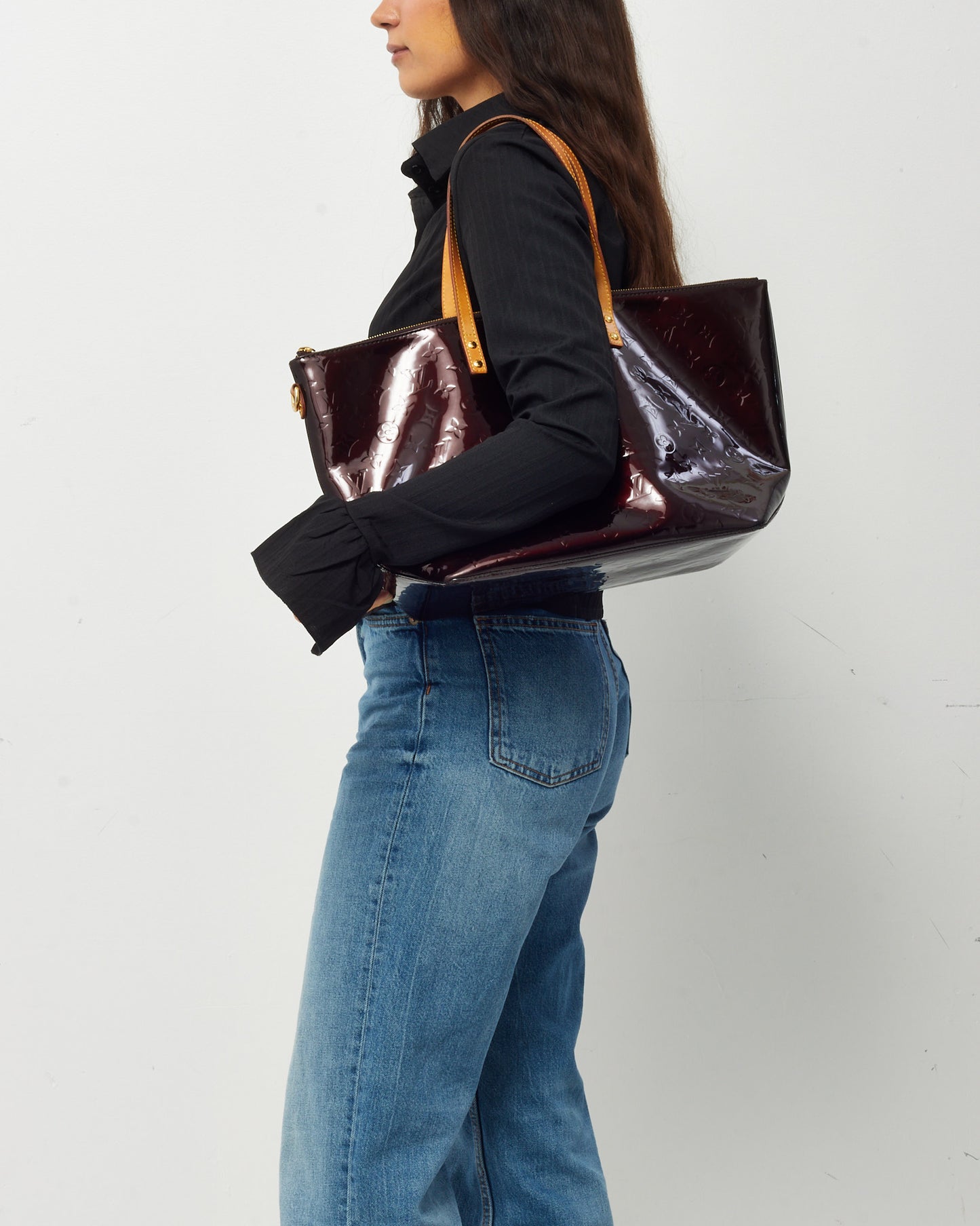 Louis Vuitton Purple Amarante Monogram Vernis Bellevue GM Tote Bag