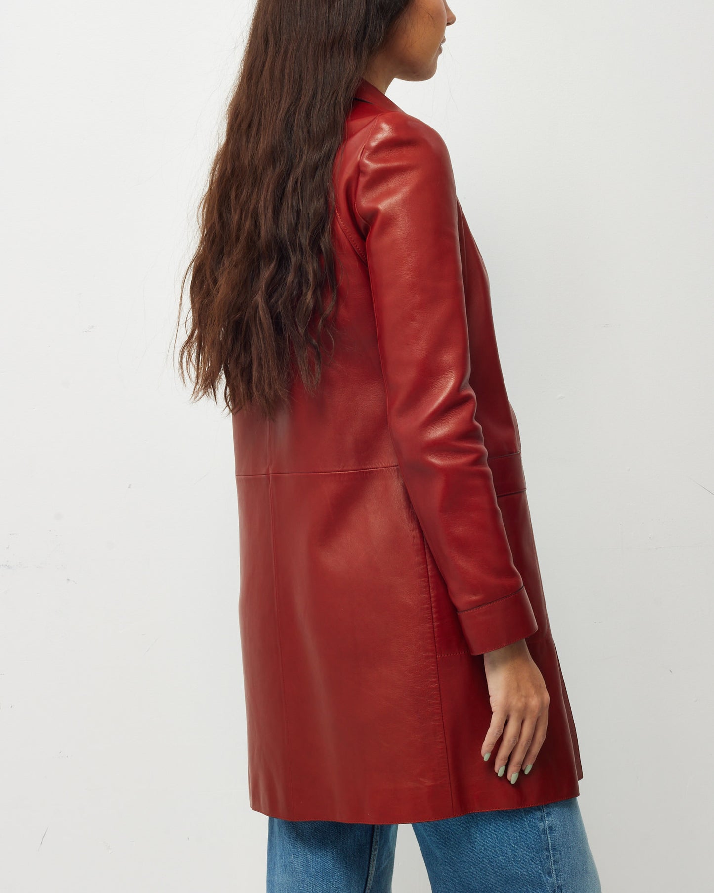 Gucci Burnt Orange/Red Leather Coat - 38