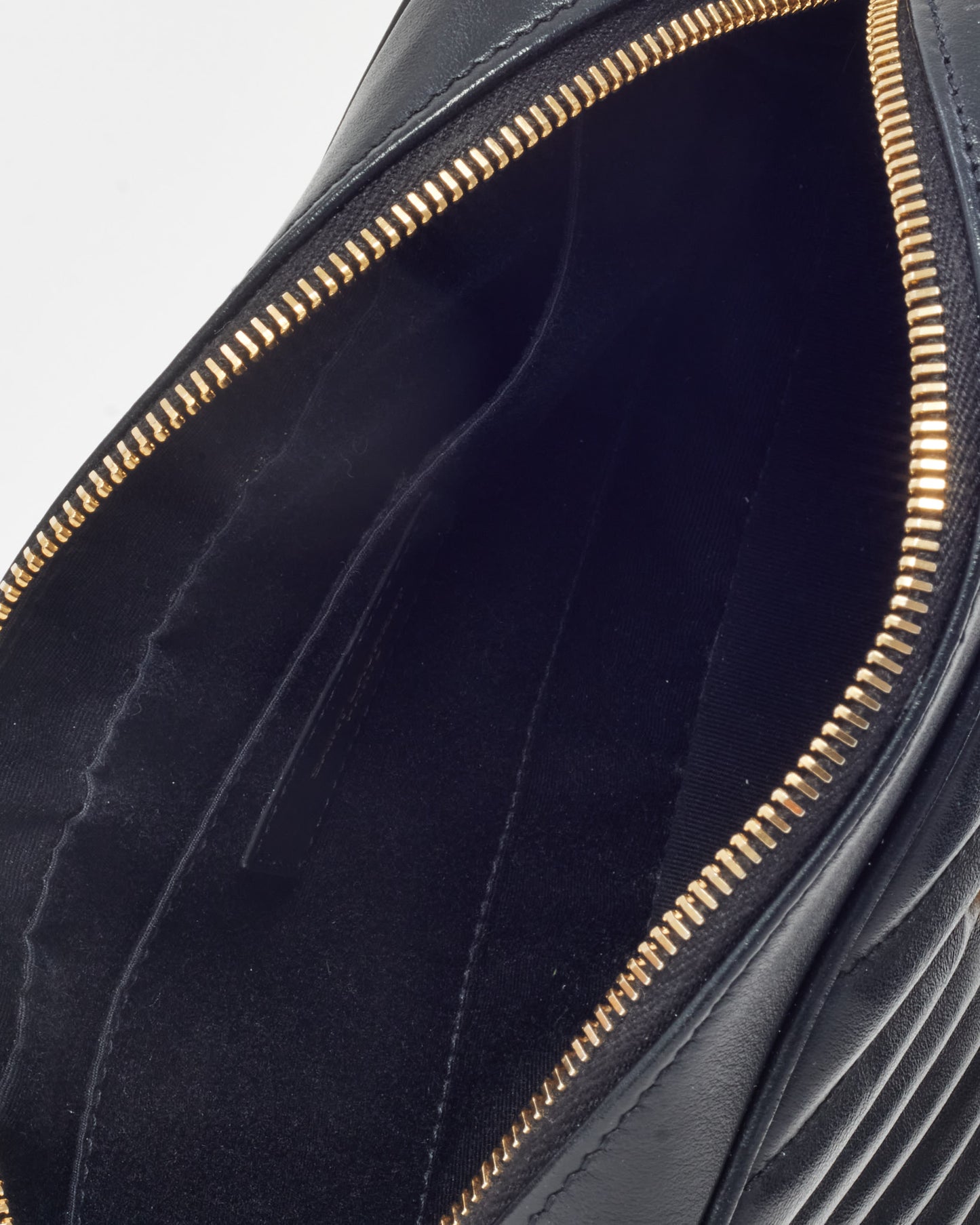 Saint Laurent Black Chevron Leather YSL Lou Camera Bag GHW