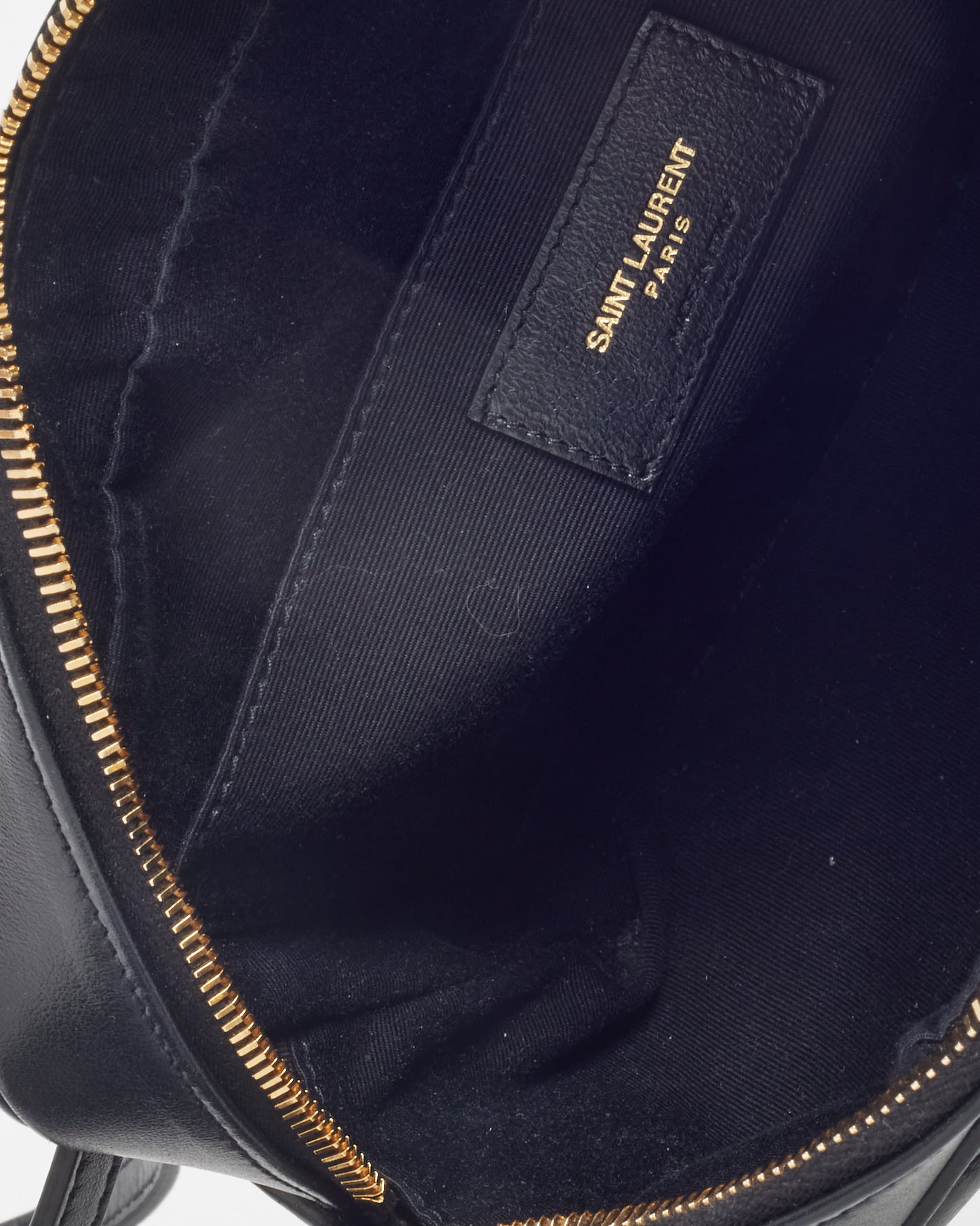 Saint Laurent Black Chevron Leather YSL Lou Camera Bag GHW