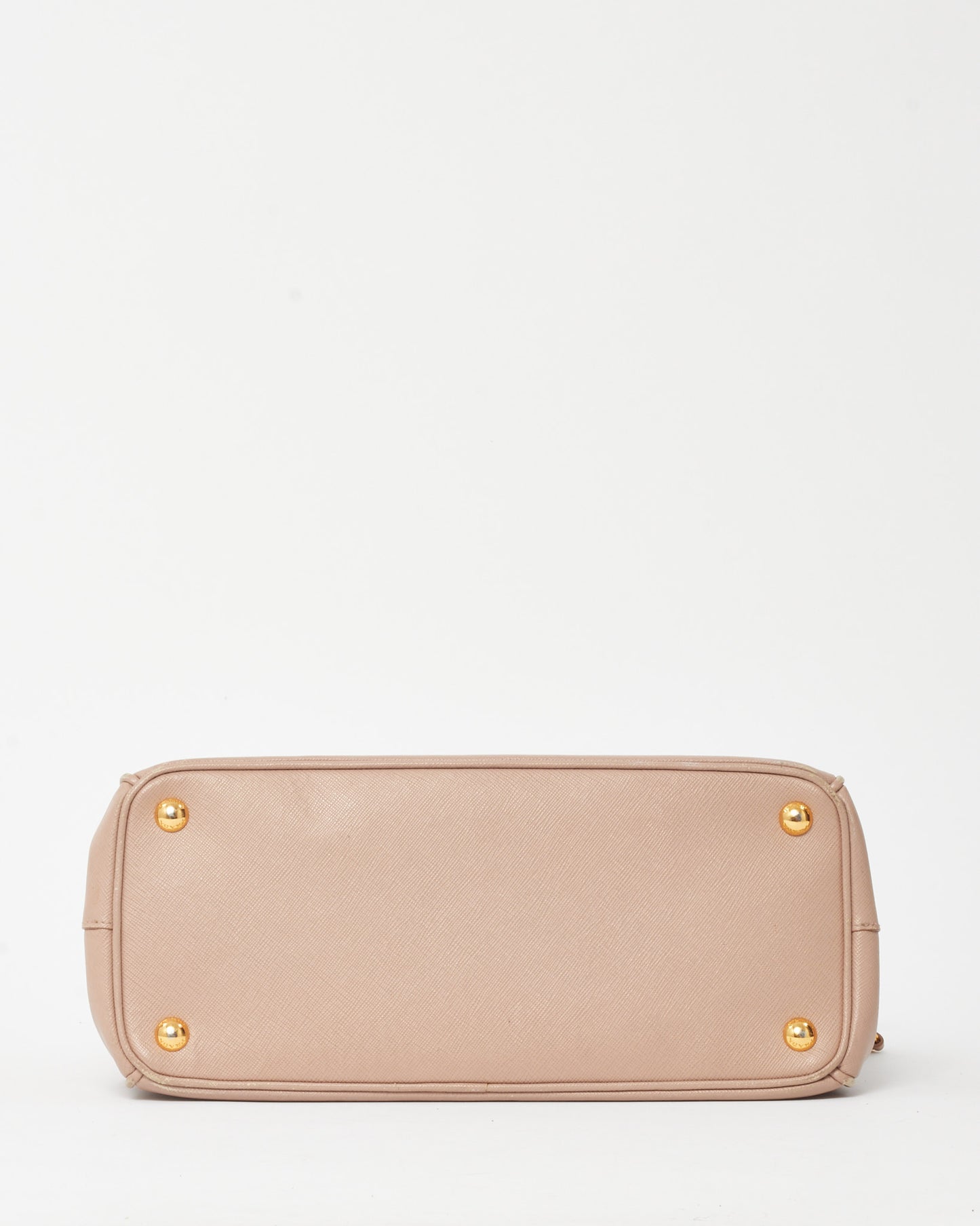 Prada Blush Pink Saffiano Leather Small Galleria Double Zip Tote with Strap