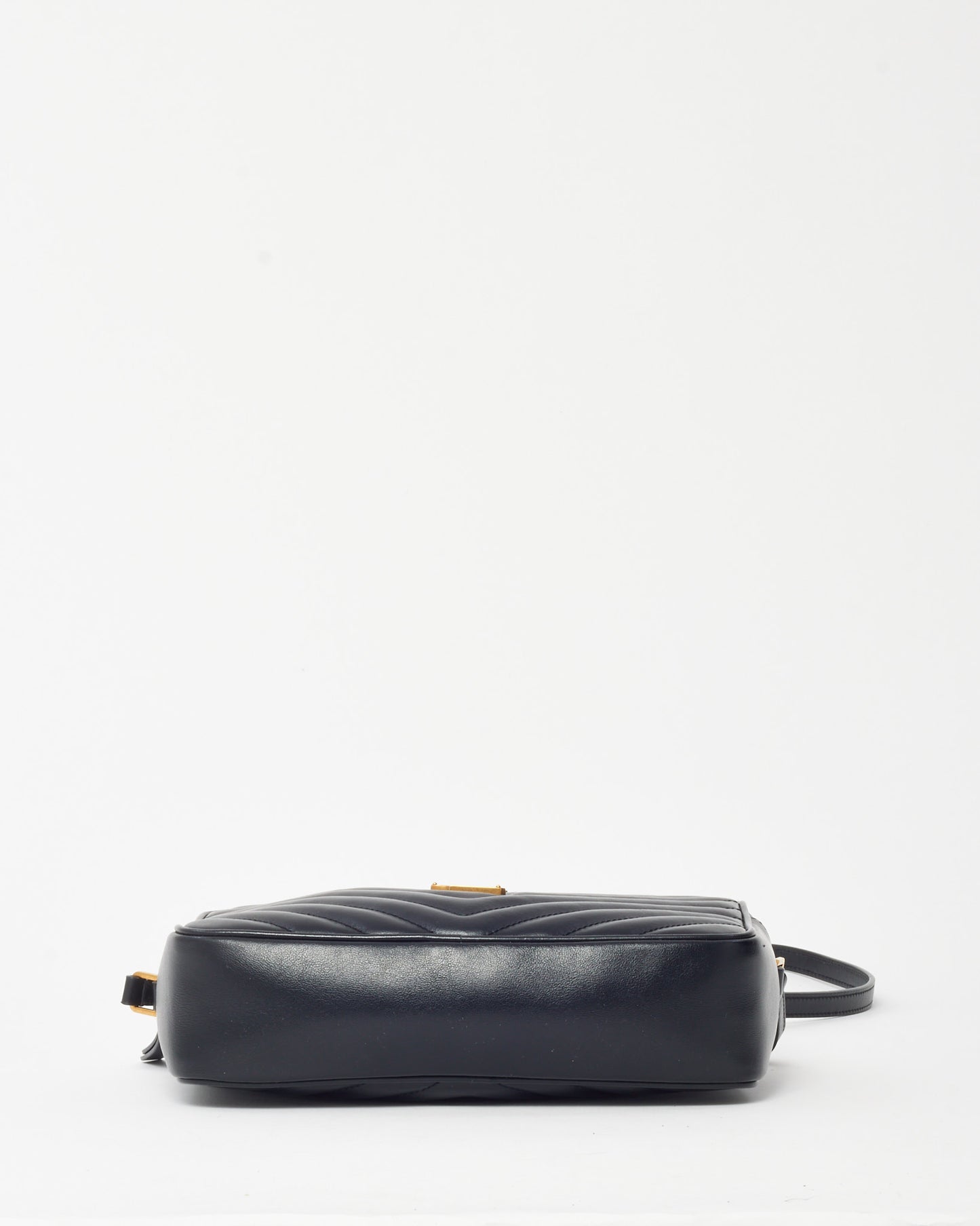 Saint Laurent Black Chevron Leather YSL Lou Camera Bag GHW