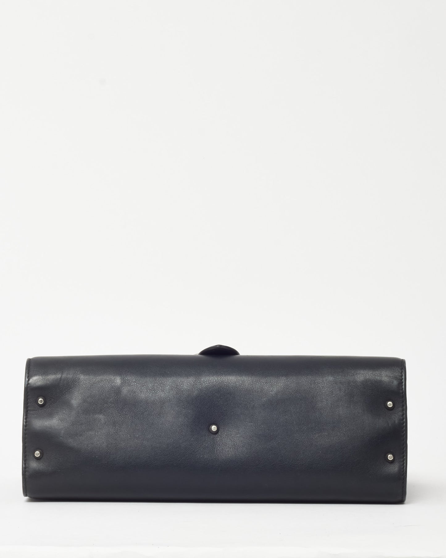 Gucci Black Smooth Leather Interlocking G Dollar Flap Medium Chain Shoulder Bag