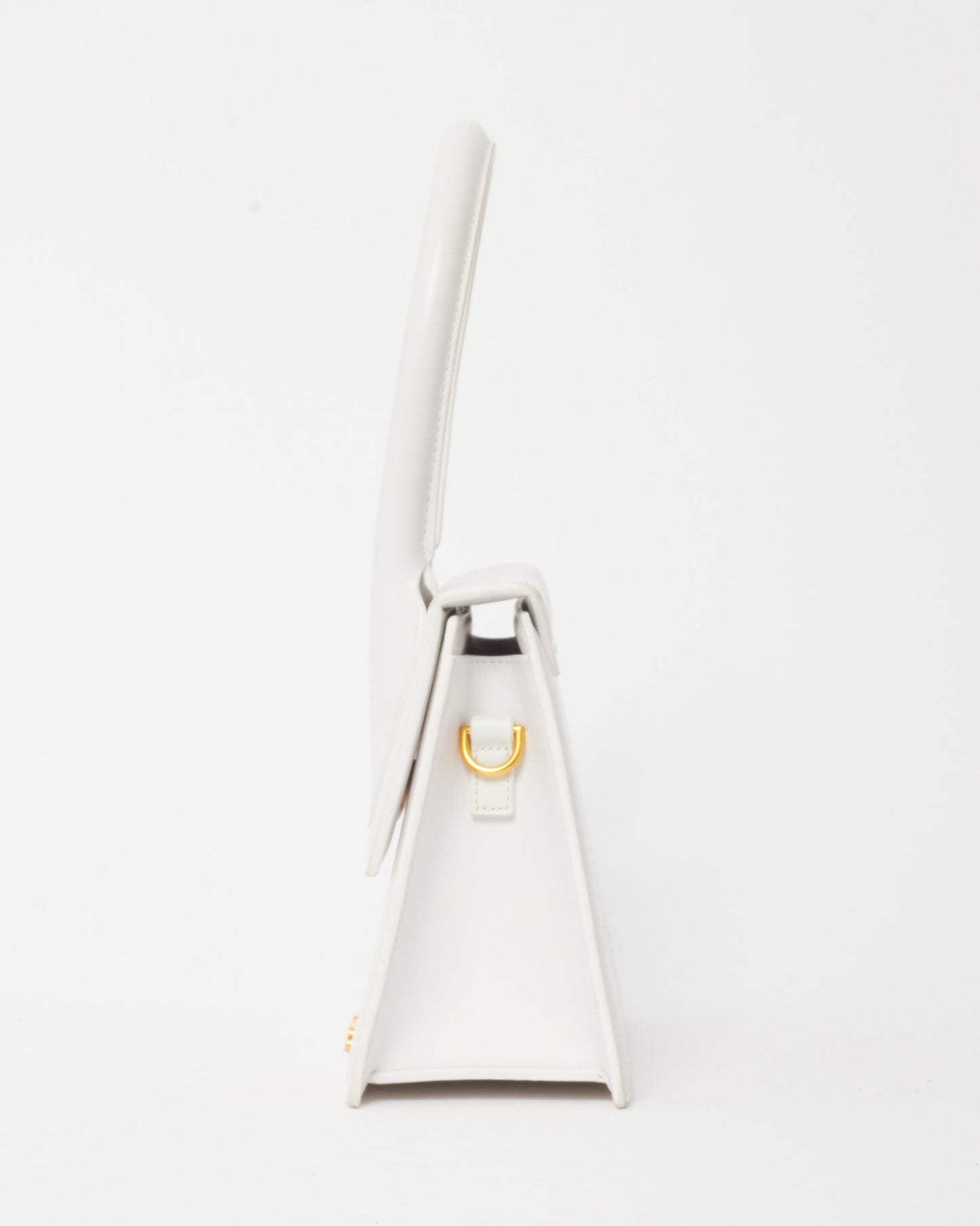 Jacquemus White Leather "Le Grand Chiquito" Bag w/ Strap