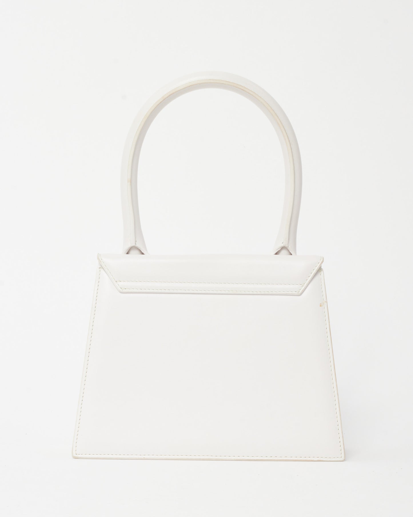Jacquemus White Leather "Le Grand Chiquito" Bag w/ Strap