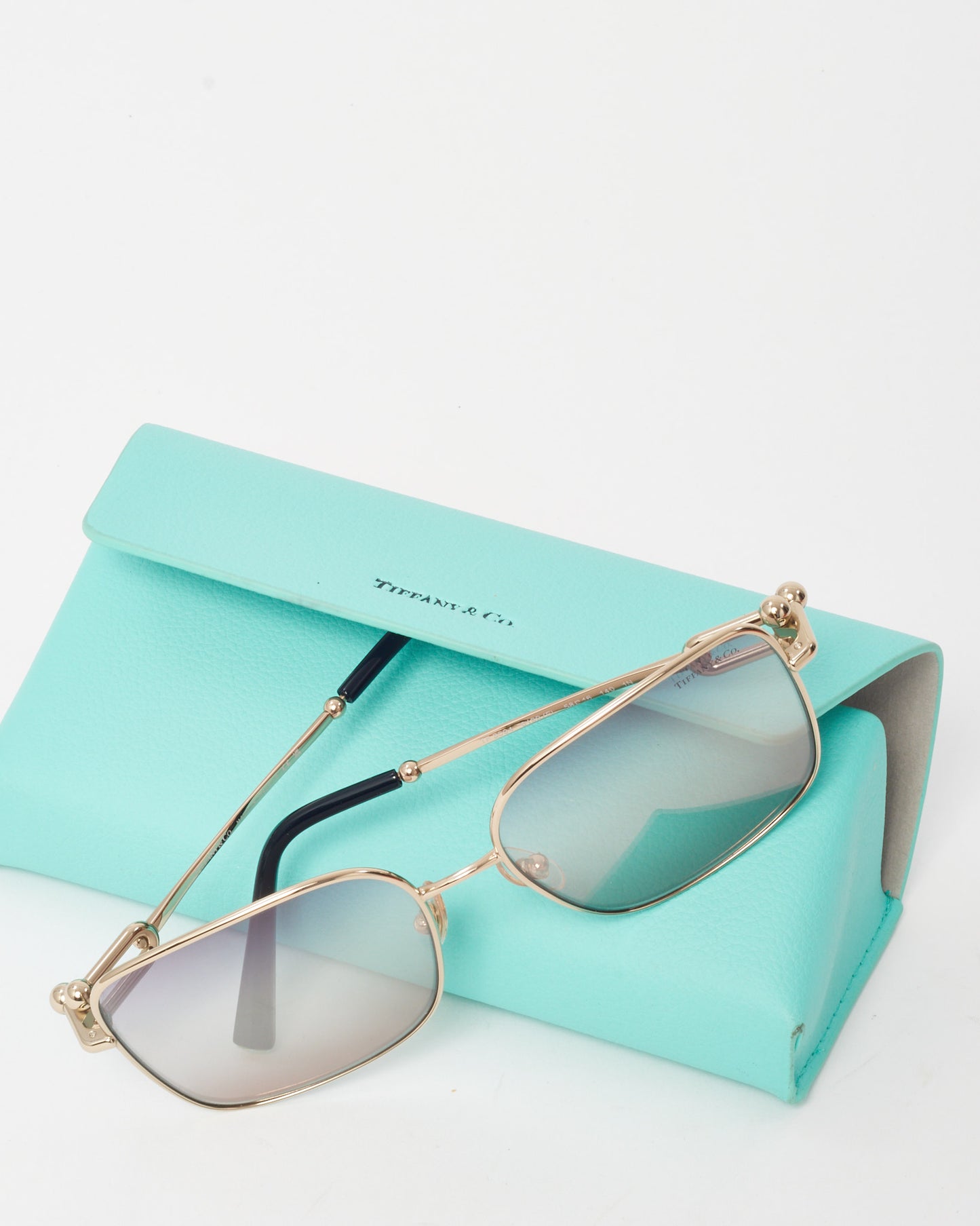 Tiffany & Co. Silver and Blue Azure Gradient Lens TF3094 Oversize Square Sunglasses