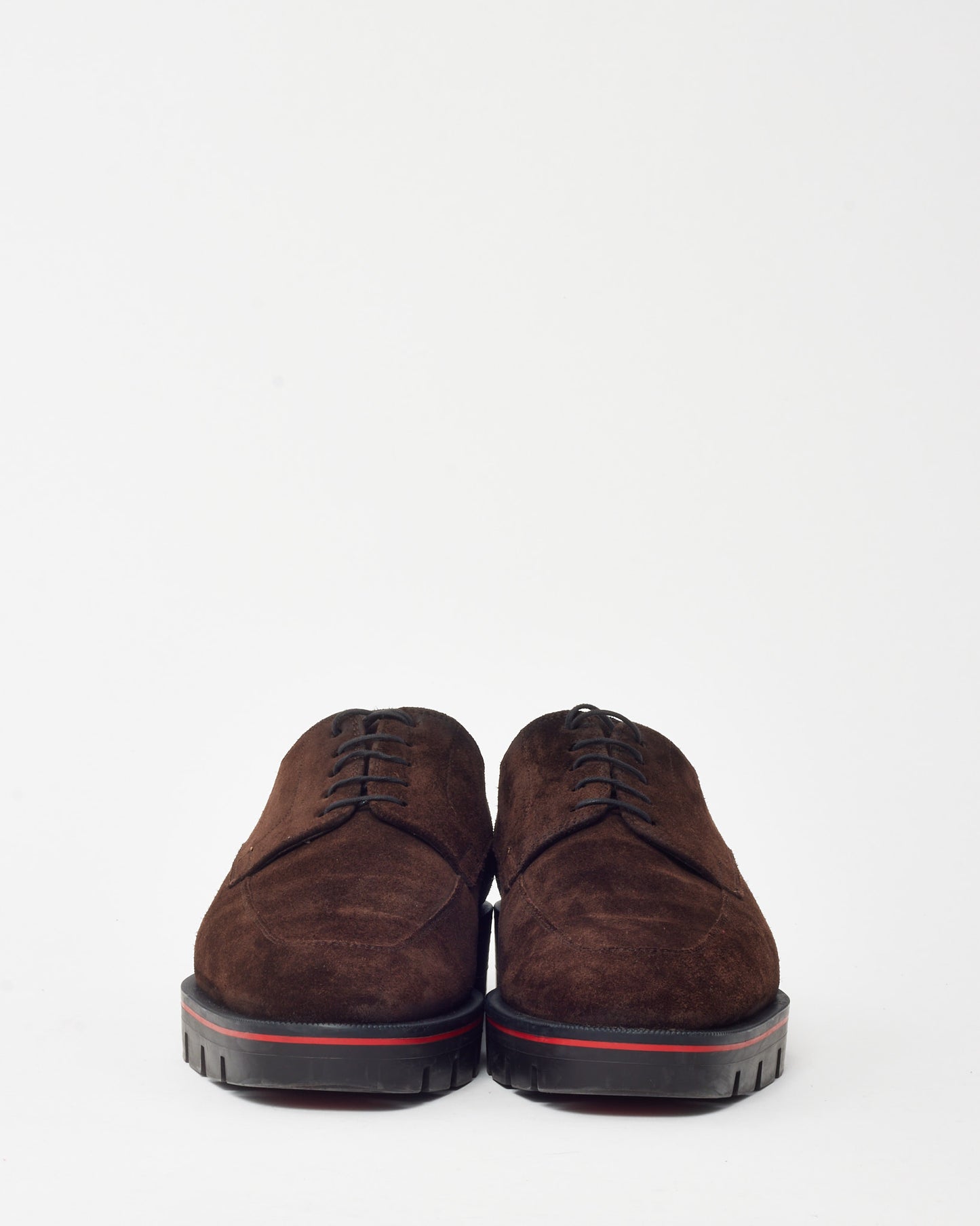 Christian Louboutin Men's Brown Suede Davisol Lace Up Derby Loafers - 41 MEN