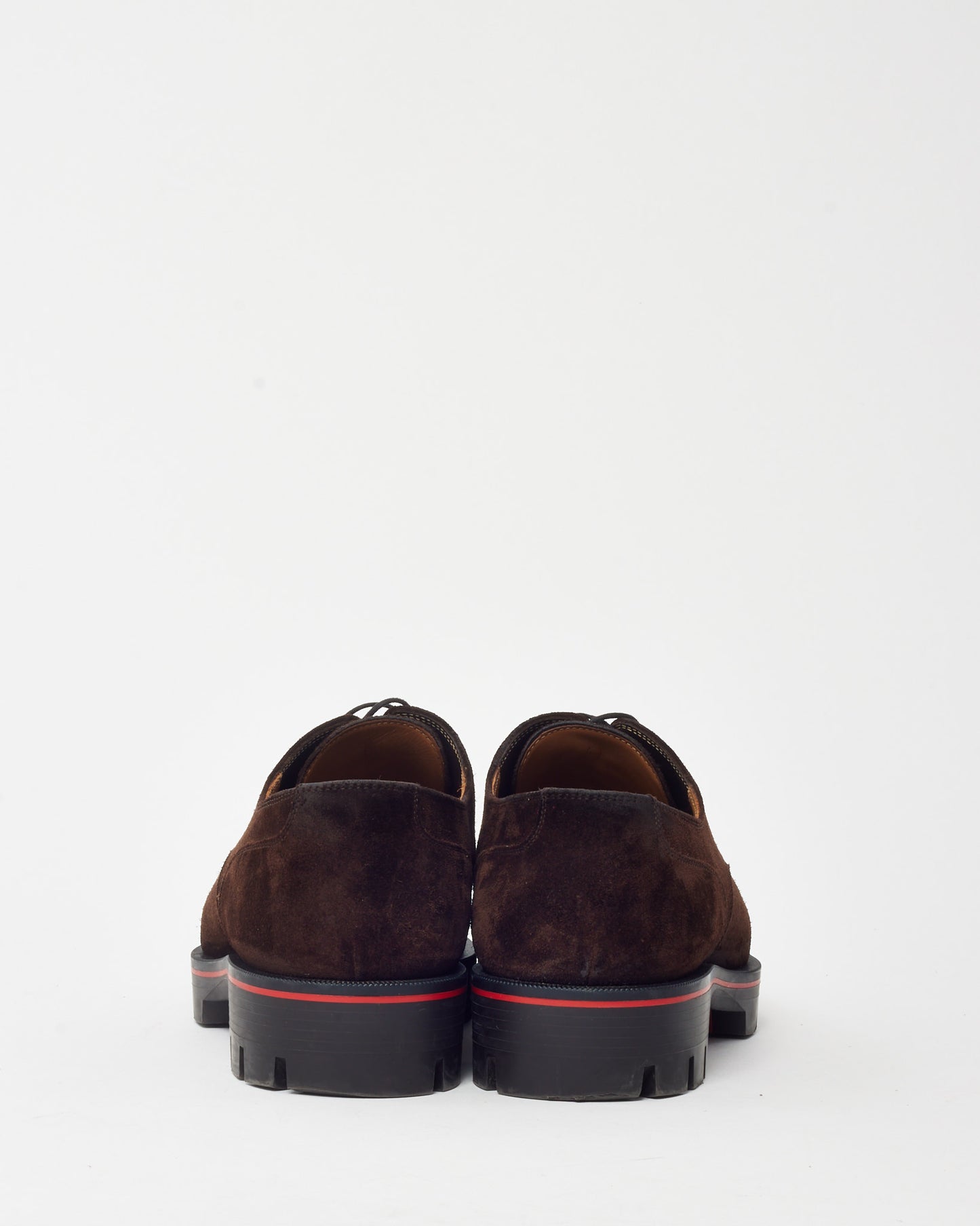 Christian Louboutin Men's Brown Suede Davisol Lace Up Derby Loafers - 41 MEN