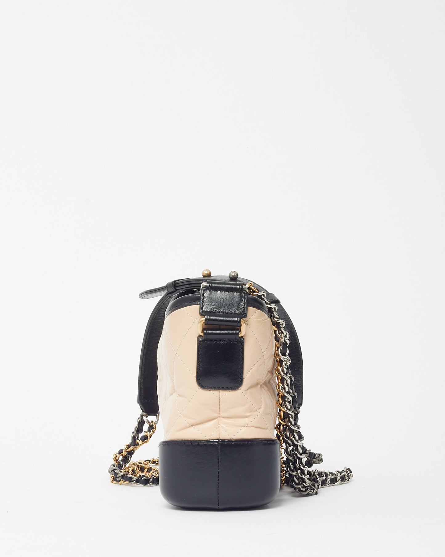 Chanel Beige and Black Quilted Leather Small Gabrielle Hobo Crossbody Bag