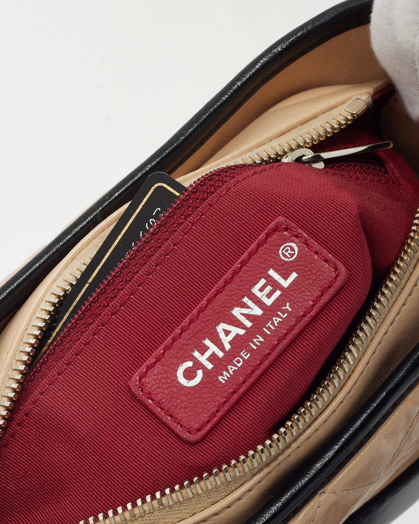 Chanel Beige and Black Quilted Leather Small Gabrielle Hobo Crossbody Bag