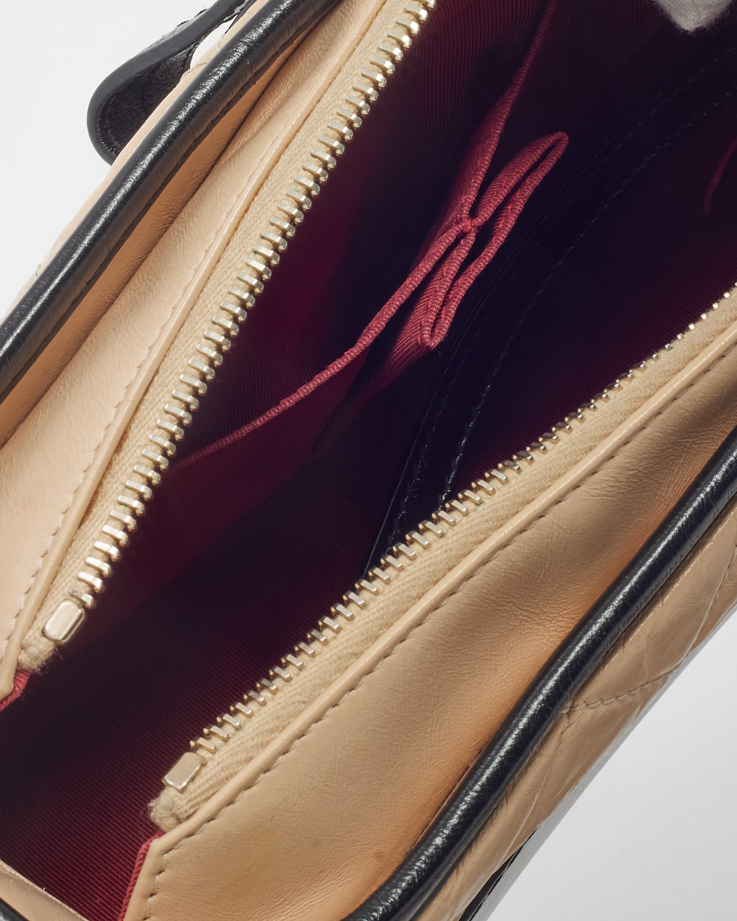 Chanel Beige and Black Quilted Leather Small Gabrielle Hobo Crossbody Bag