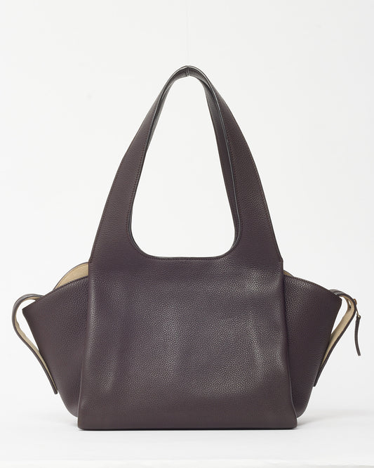 The Row Brown Grained Leather TR1 Tote Bag