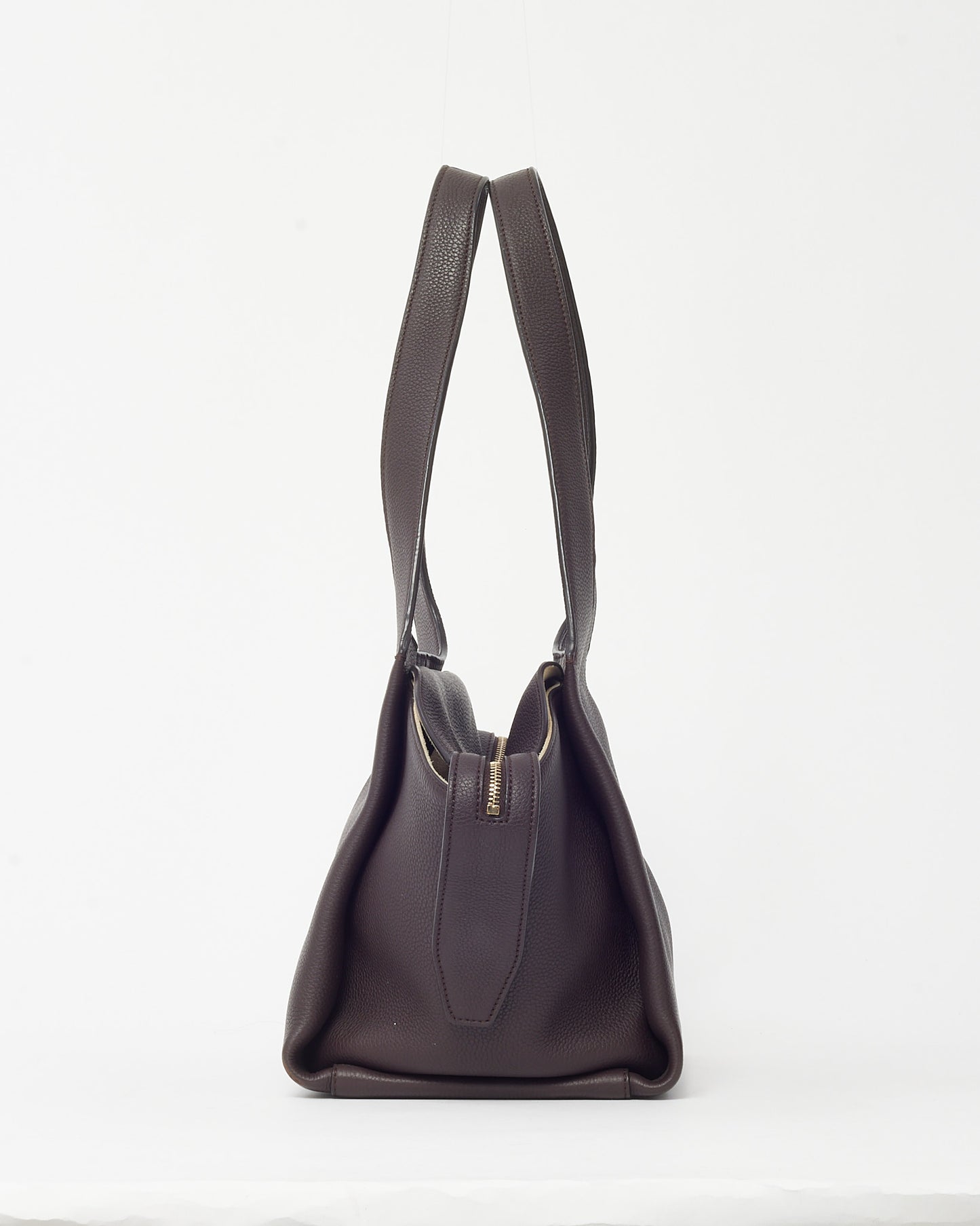 The Row Brown Grained Leather TR1 Tote Bag