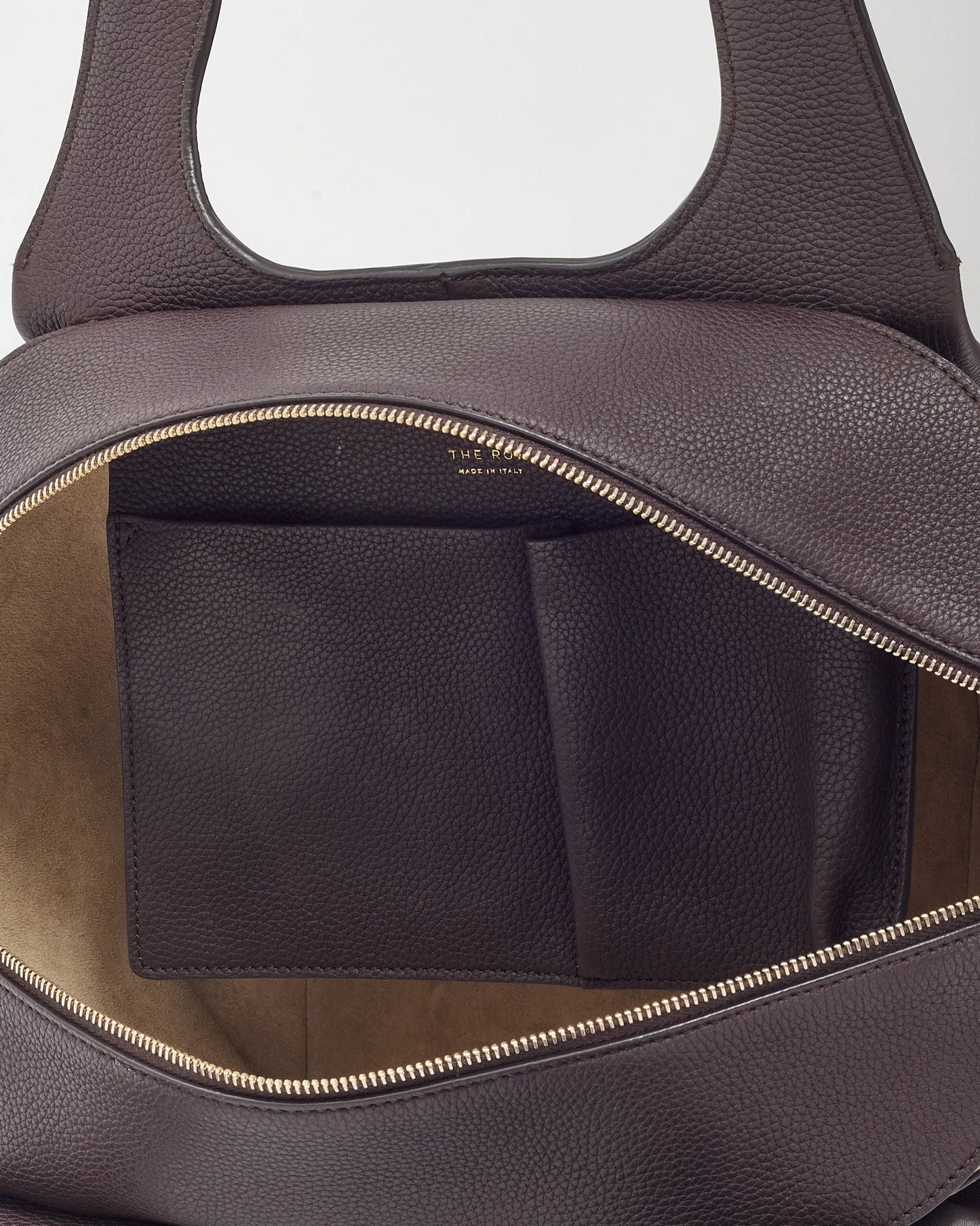 The Row Brown Grained Leather TR1 Tote Bag