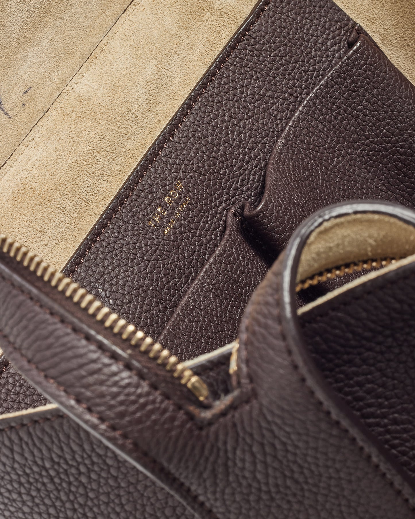 The Row Brown Grained Leather TR1 Tote Bag