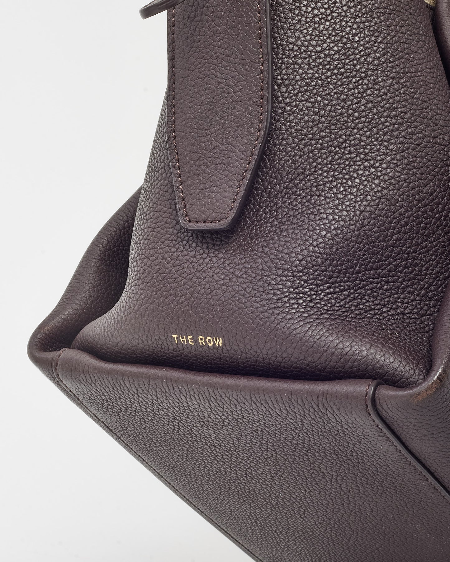 The Row Brown Grained Leather TR1 Tote Bag