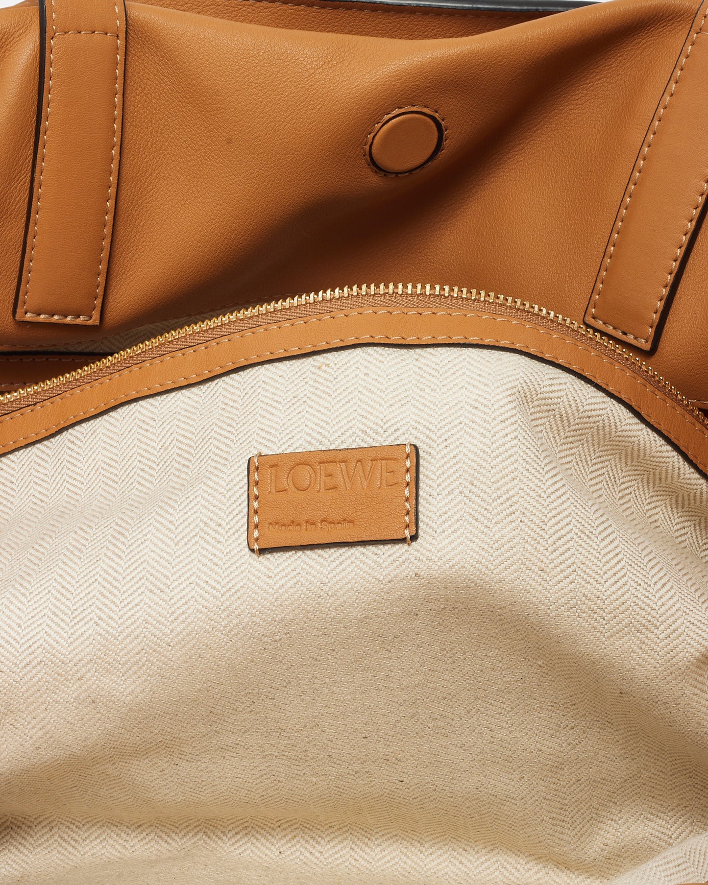 Loewe Tan "Warm Desert" Calfskin Leather Large Flamenco Clutch Shoulder Bag