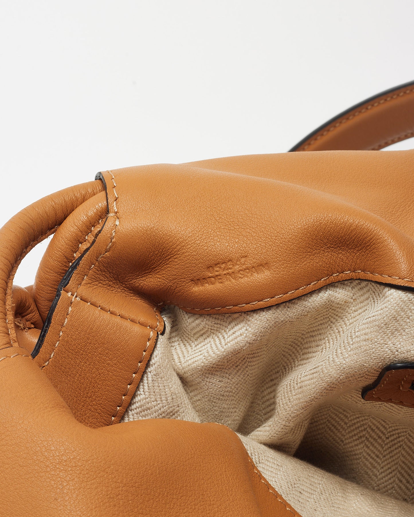 Loewe Tan "Warm Desert" Calfskin Leather Large Flamenco Clutch Shoulder Bag