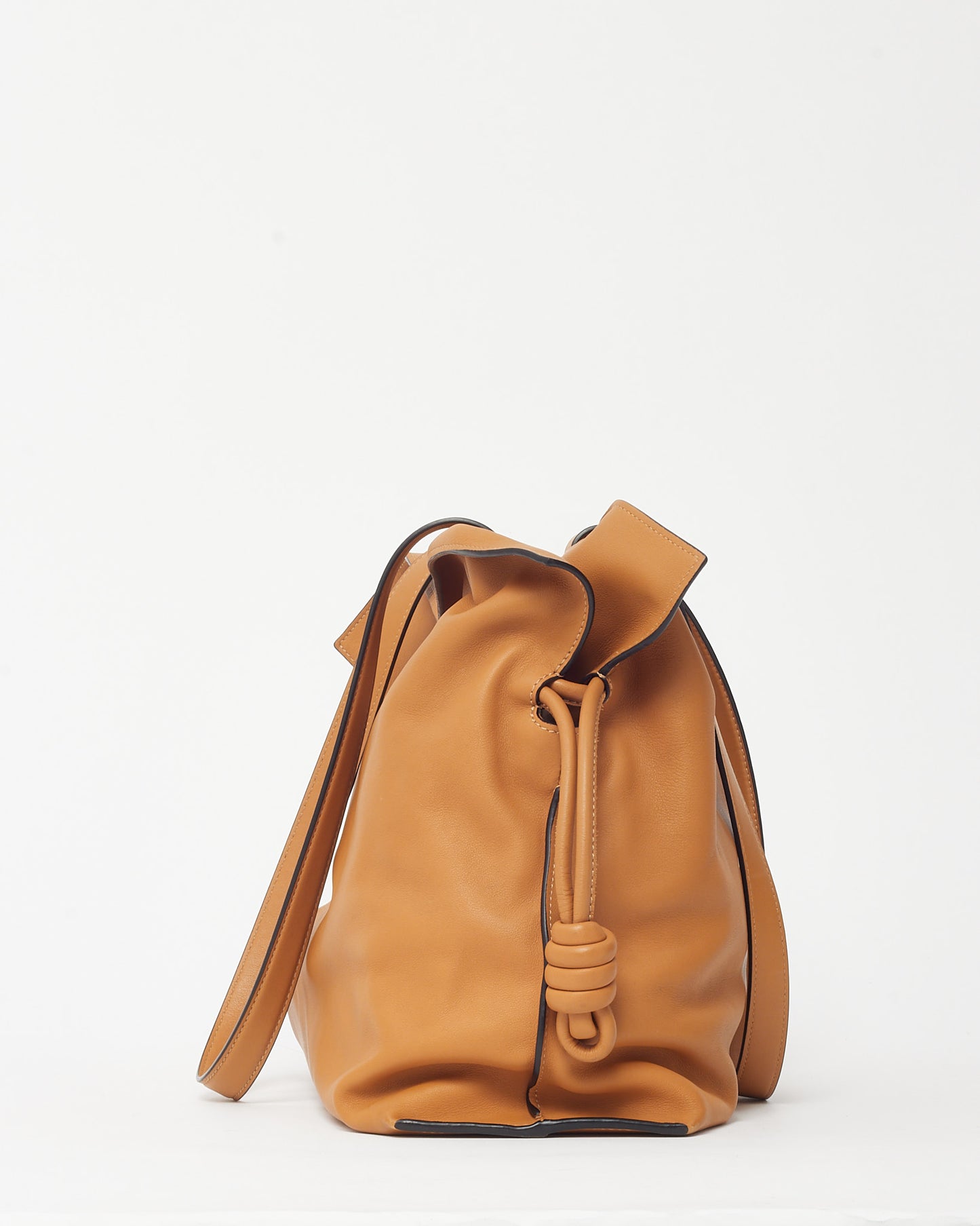 Loewe Tan "Warm Desert" Calfskin Leather Large Flamenco Clutch Shoulder Bag