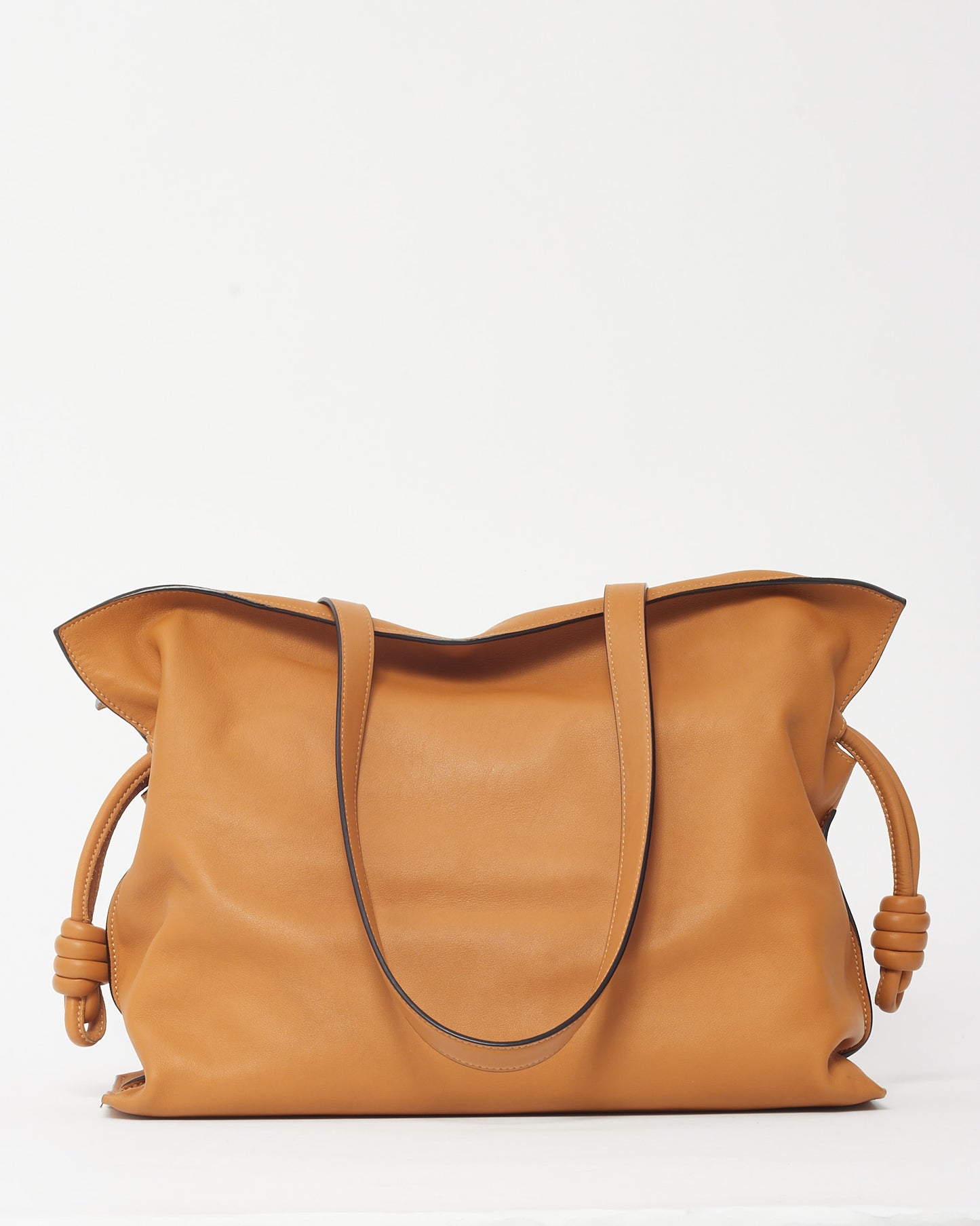 Loewe Tan "Warm Desert" Calfskin Leather Large Flamenco Clutch Shoulder Bag