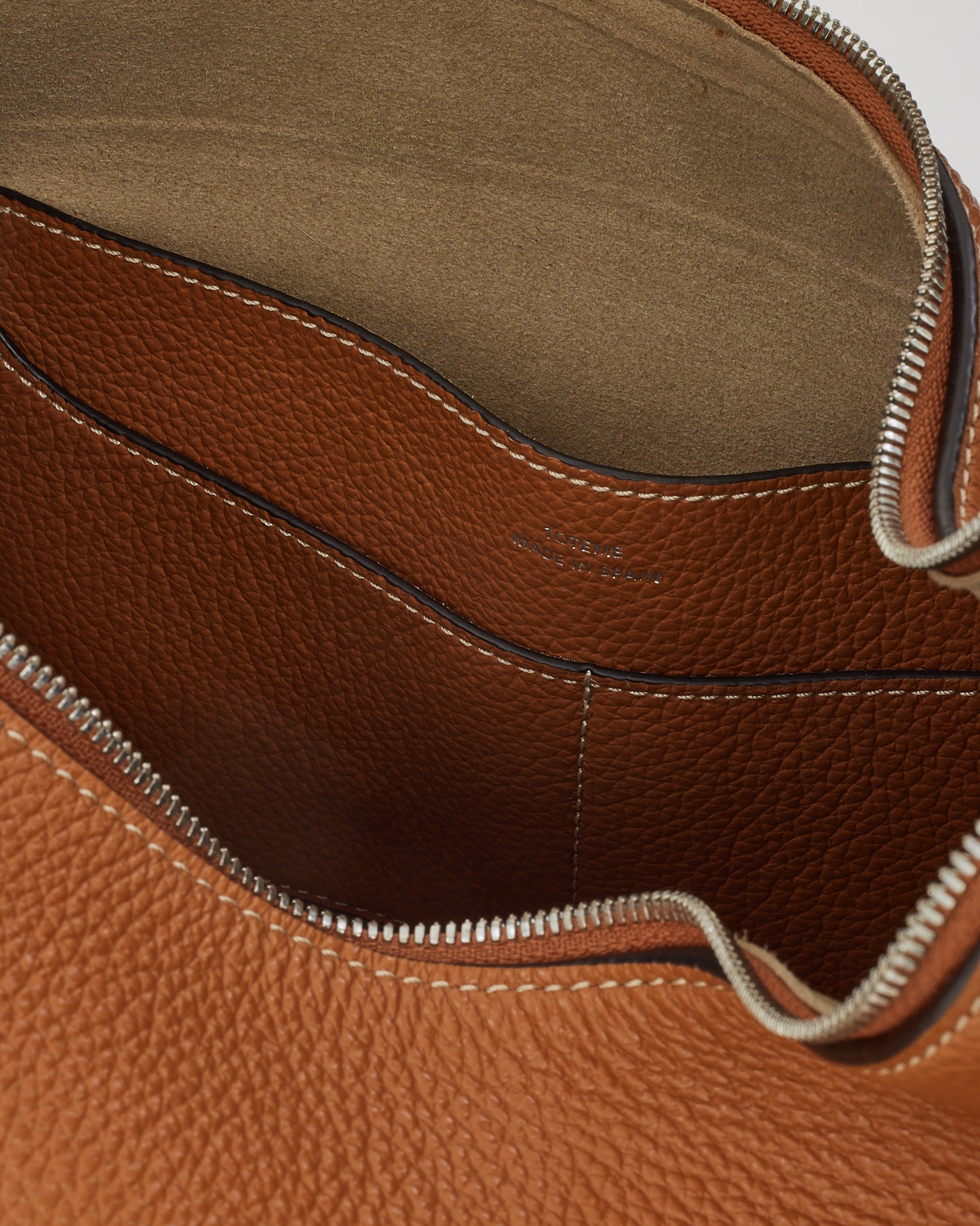 Totême Tan Grained Leather Belt Hobo Shoulder Bag