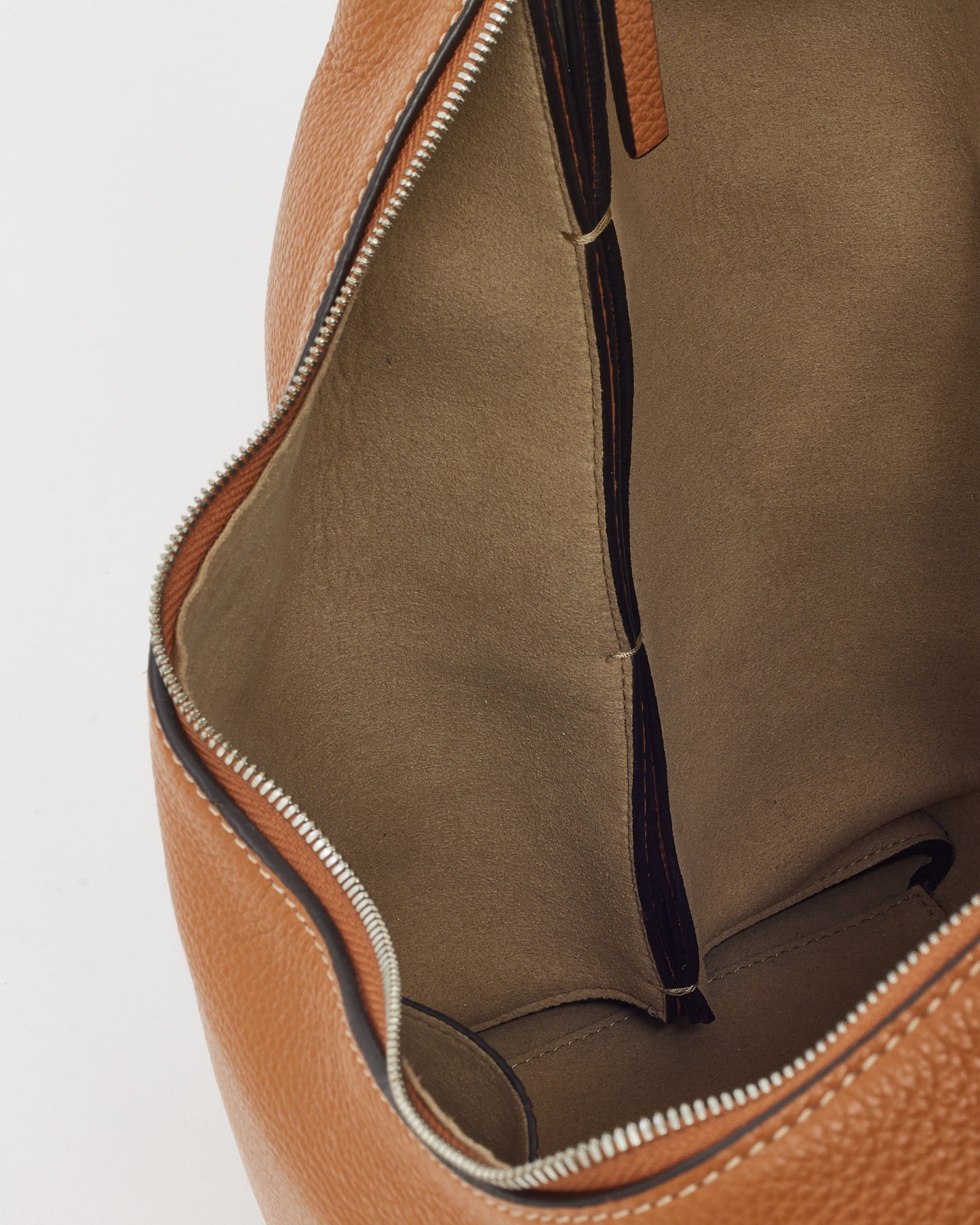 Totême Tan Grained Leather Belt Hobo Shoulder Bag