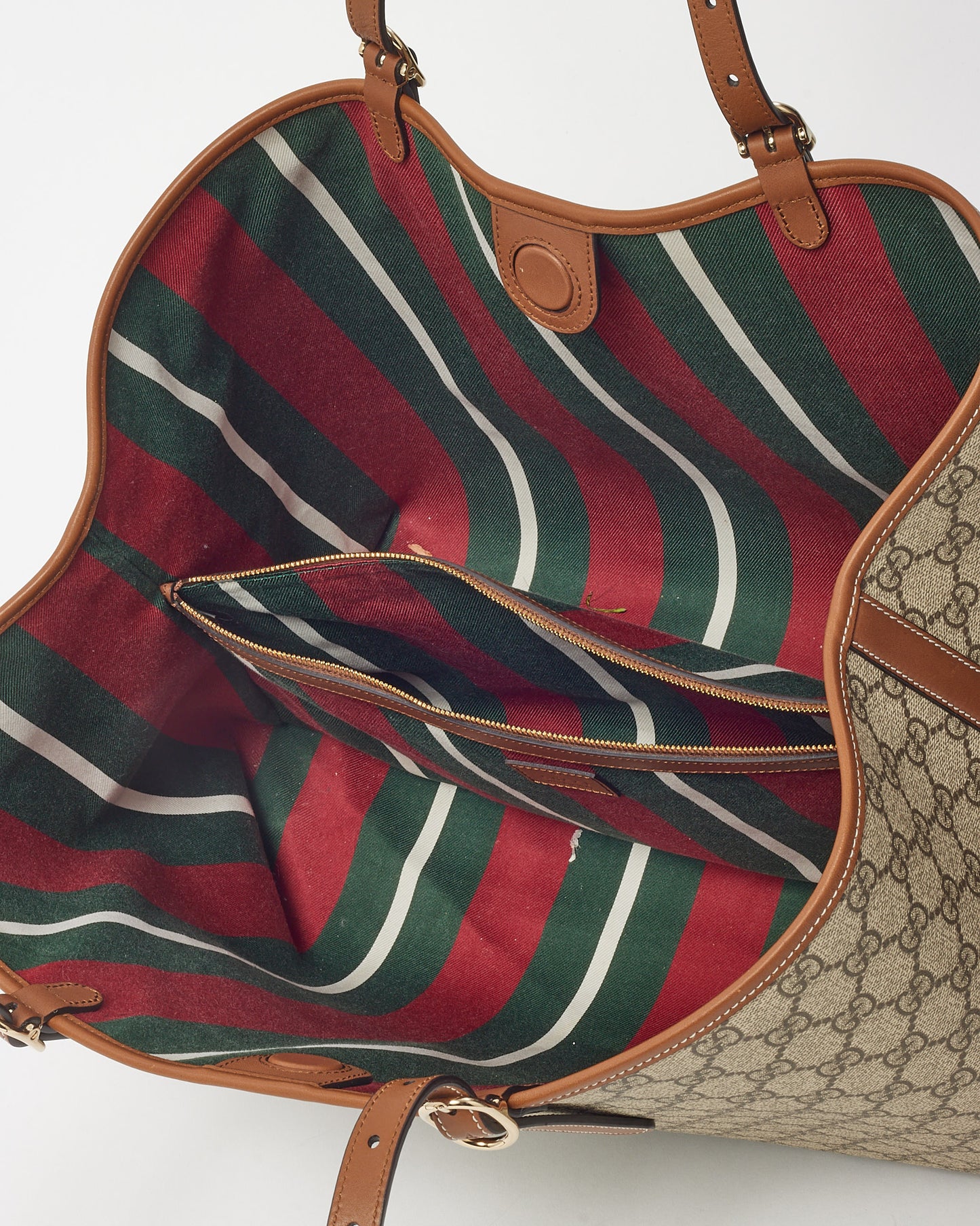 Gucci Beige and Brown New GG Monogram Coated Canvas GG Emblem Maxi Tote Bag