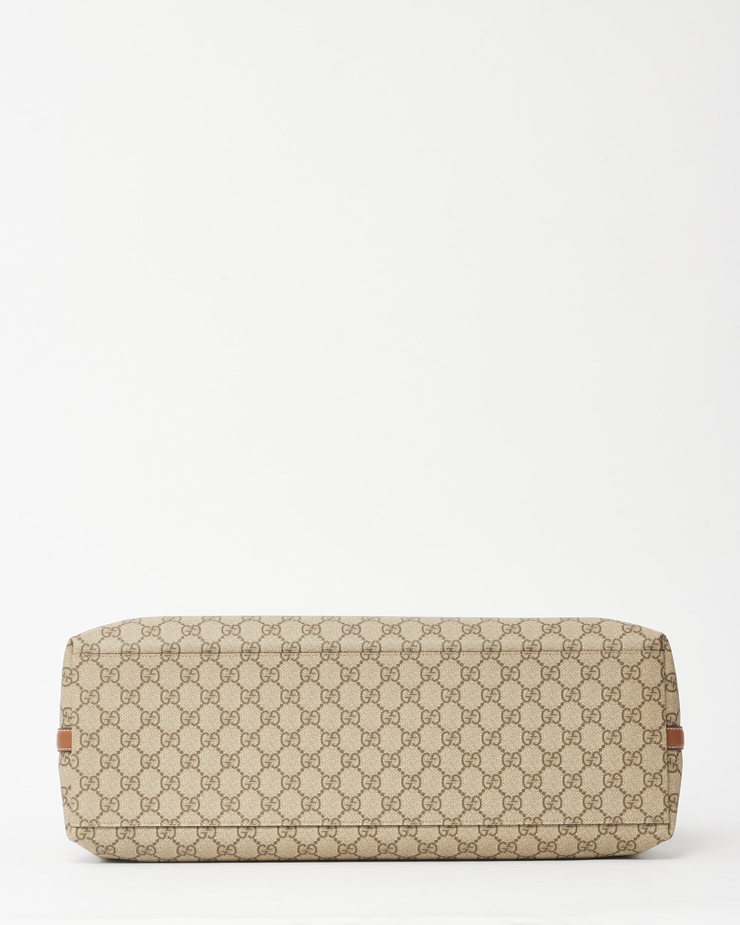 Gucci Beige and Brown New GG Monogram Coated Canvas GG Emblem Maxi Tote Bag