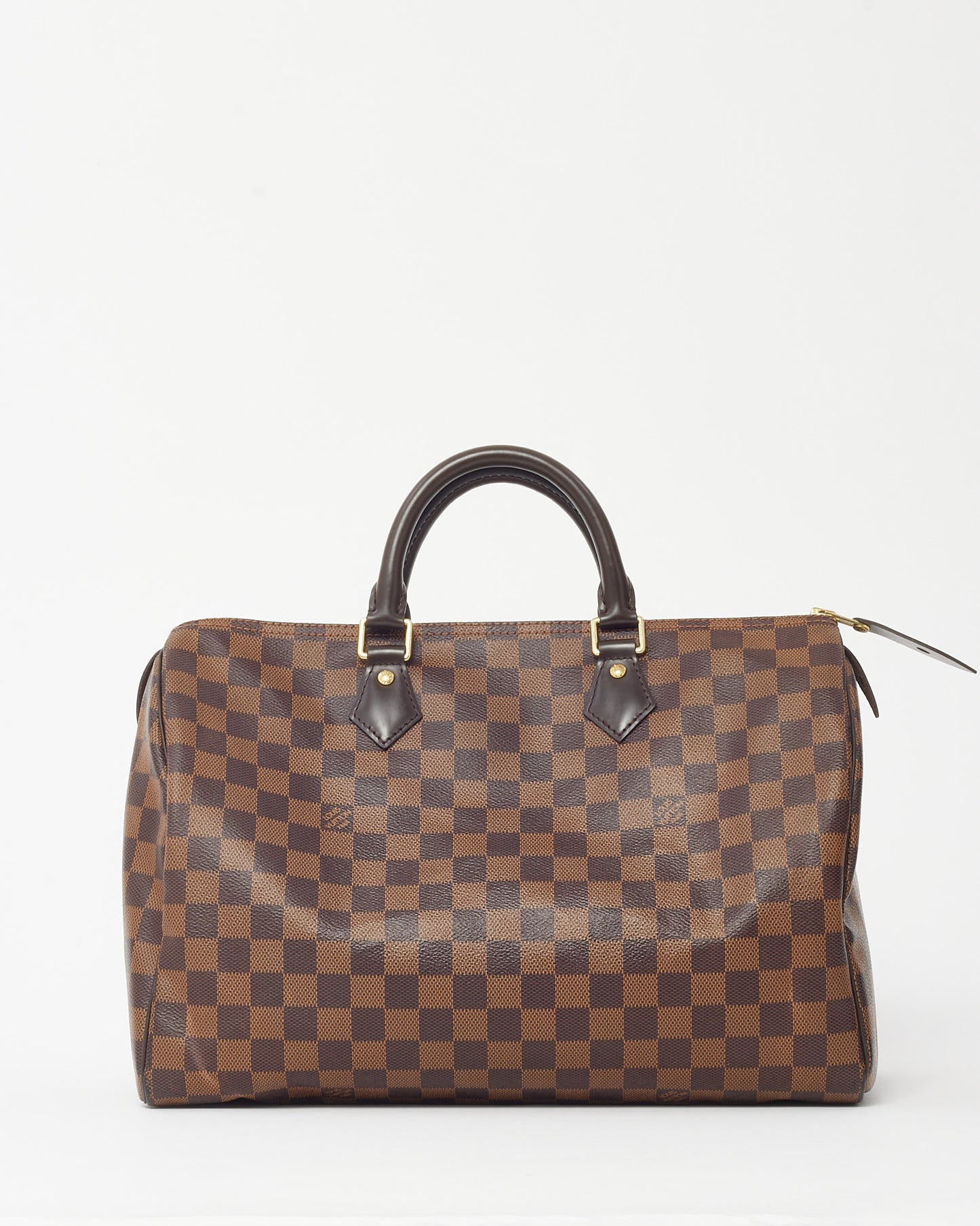 Louis Vuitton Damier Ebene Coated Canvas Speedy 35 Bag