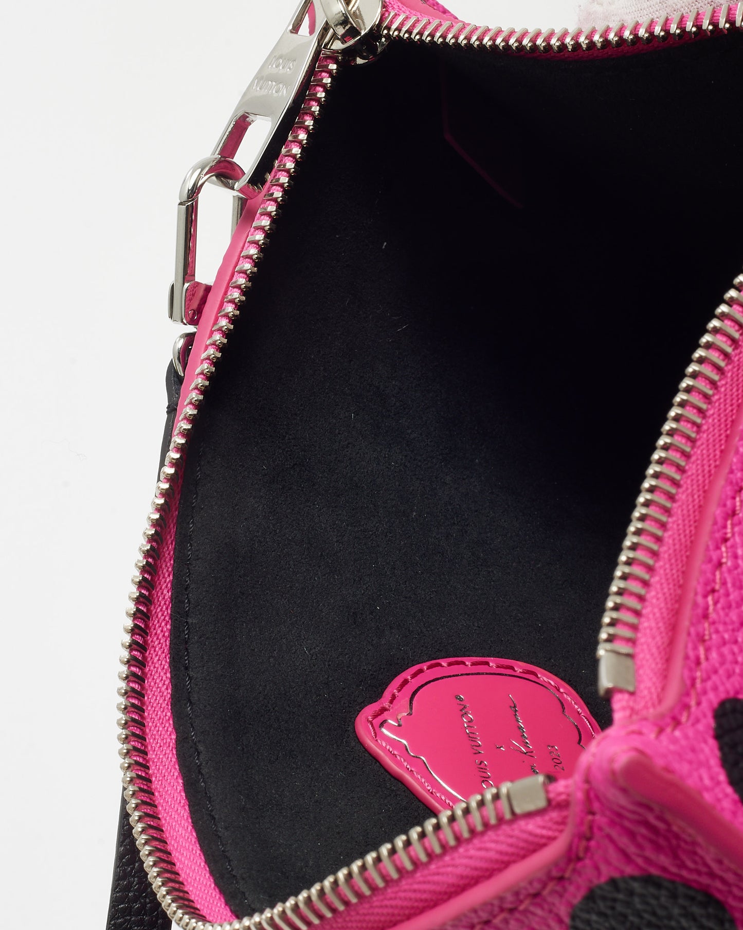 Louis Vuitton x Yayoi Kusama 2023 Pink Monogram Empreinte Leather Infinity Dots Neverfull Pouch