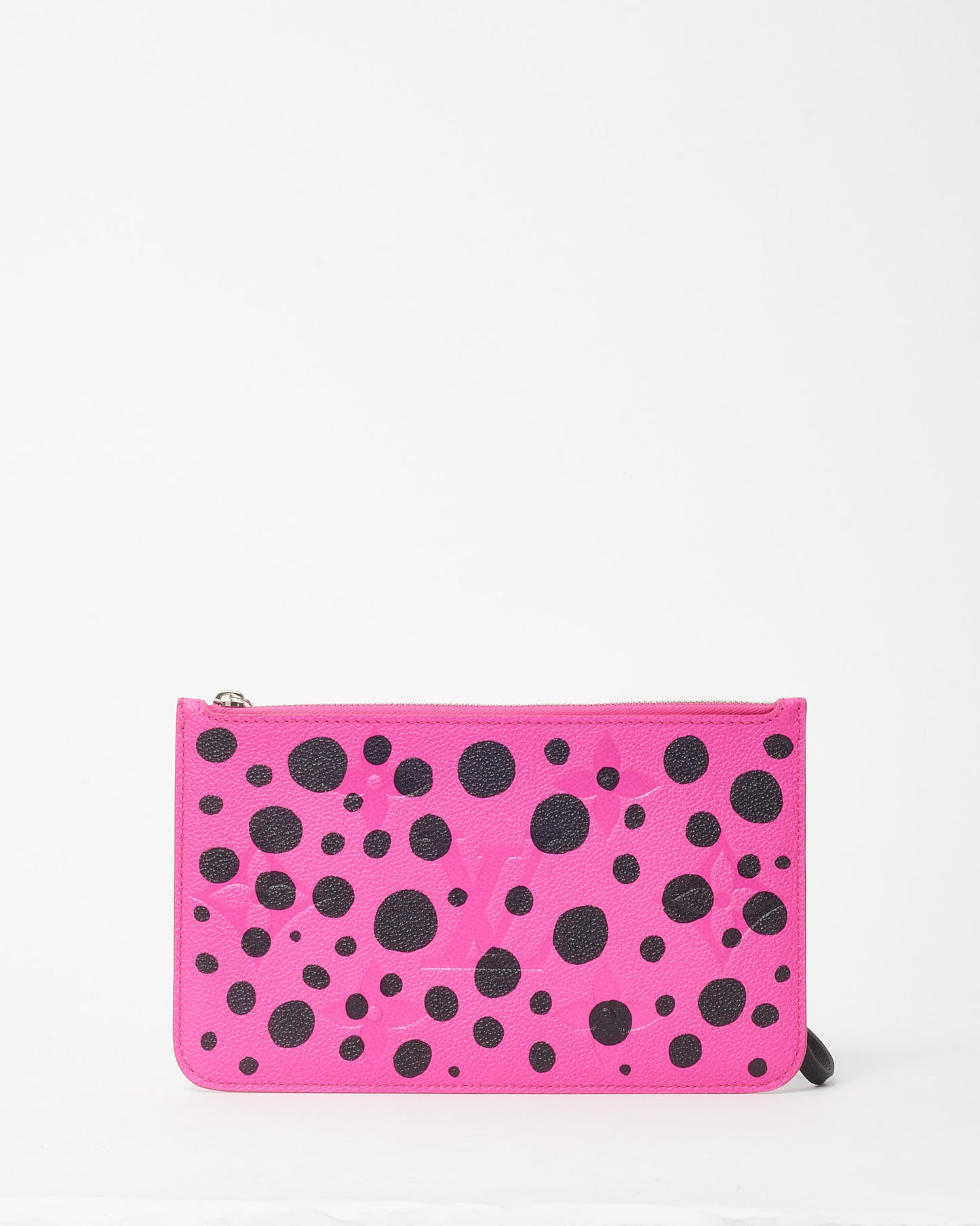 Louis Vuitton x Yayoi Kusama 2023 Pink Monogram Empreinte Leather Infinity Dots Neverfull Pouch