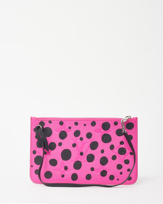 Louis Vuitton x Yayoi Kusama 2023 Pink Monogram Empreinte Leather Infinity Dots Neverfull Pouch