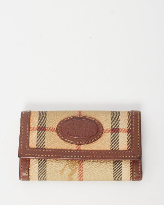 Burberry Vintage Haymarket Check Coated Canvas 6 Key Holder