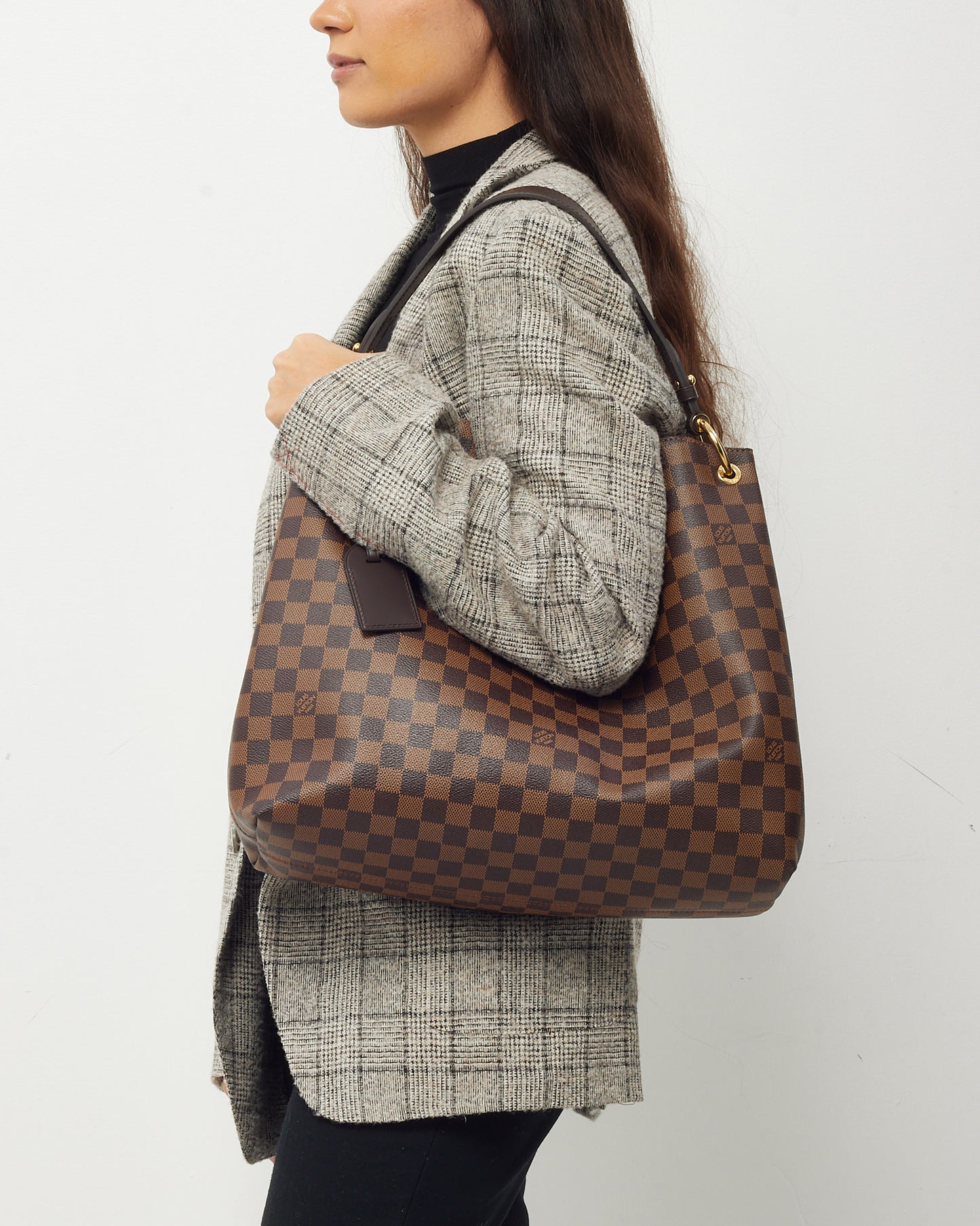 Louis Vuitton Damier Ebene Coated Canvas Graceful MM Shoulder Bag