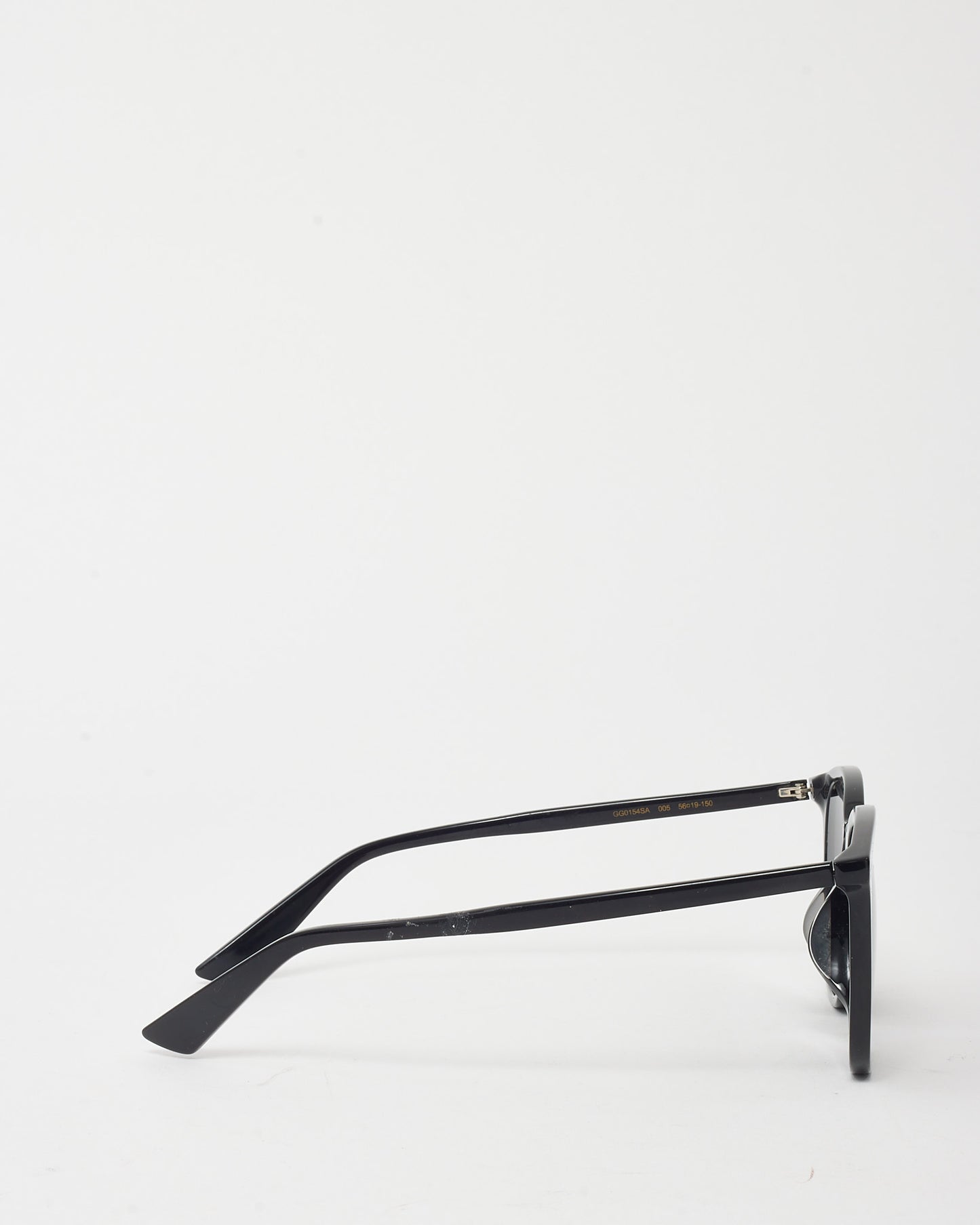 Gucci Black Acetate GG0154SA GG Logo Round Wayfarer Sunglasses