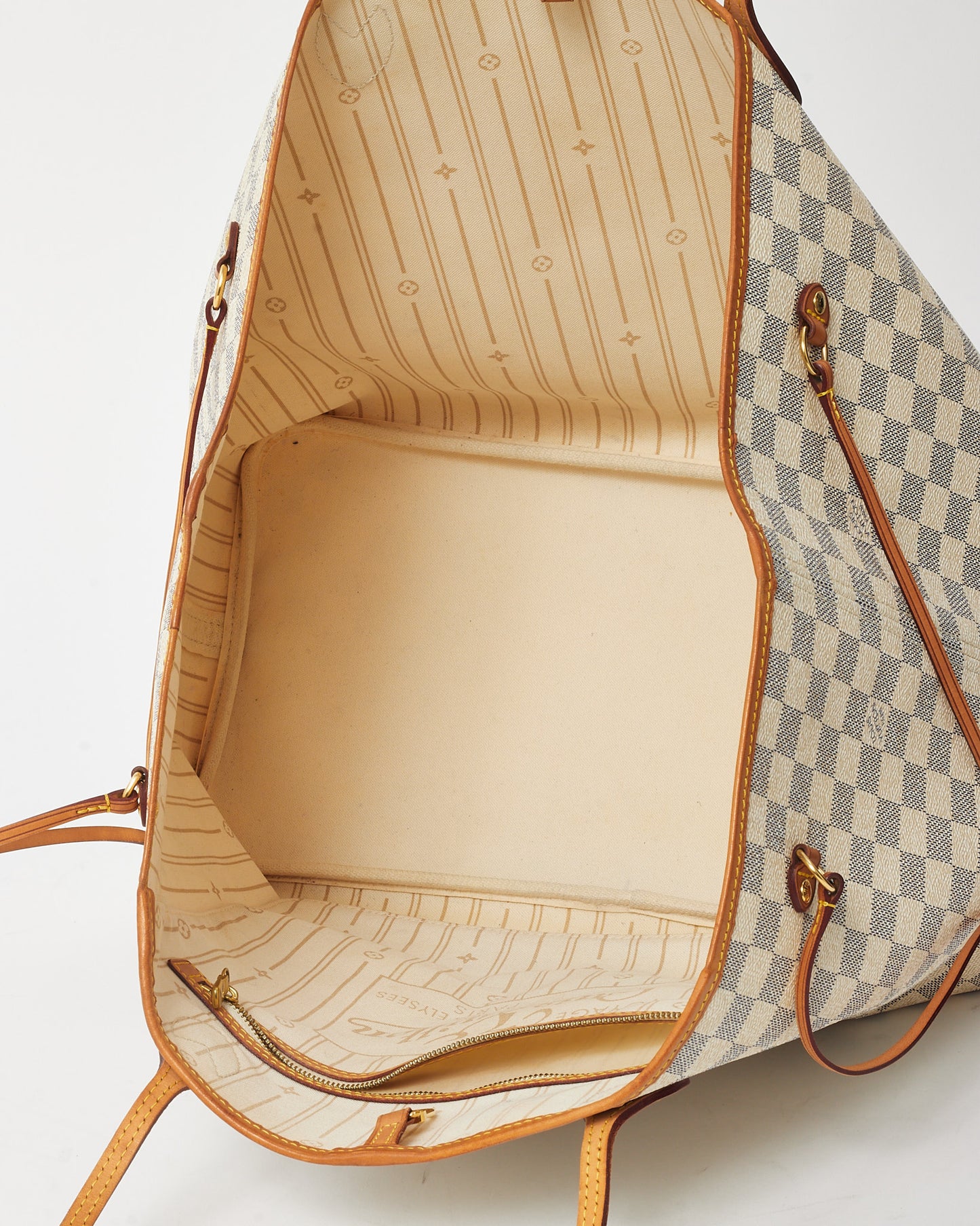 Louis Vuitton Damier Azur Coated Canvas Neverfull GM Bag with No Pouch